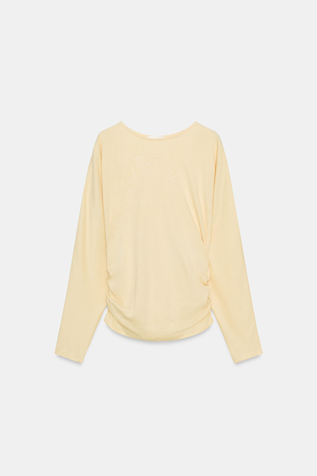 CAMISETA DRAPEADO LATERAL / Mantequilla - Zara фото 6