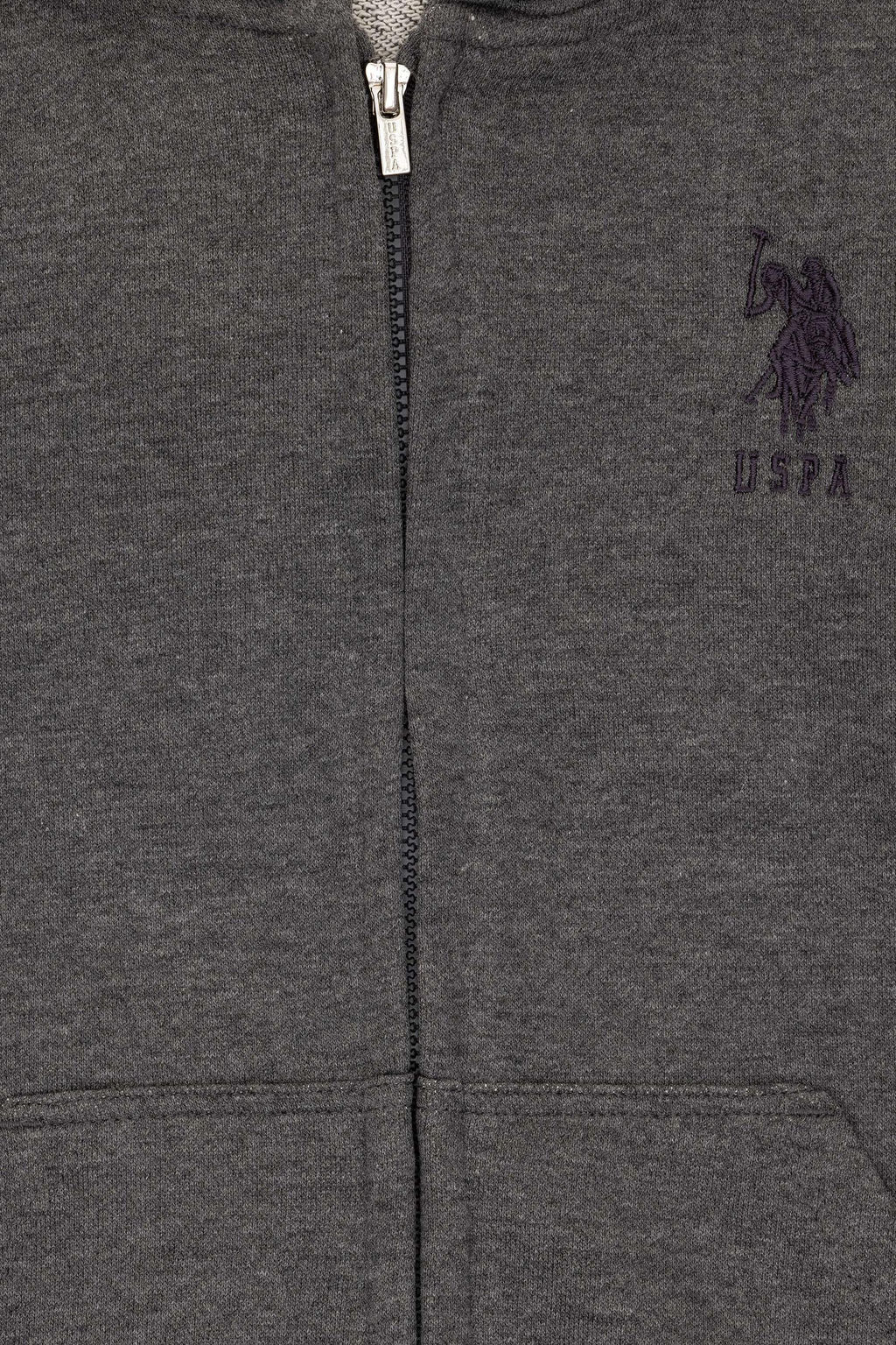 Свитшот U.S. Polo Assn антрацитовый меланж из хлопка