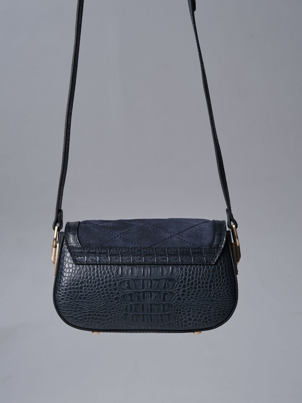 Сумка замшевая на плечо Deboro 30791 серо-синий