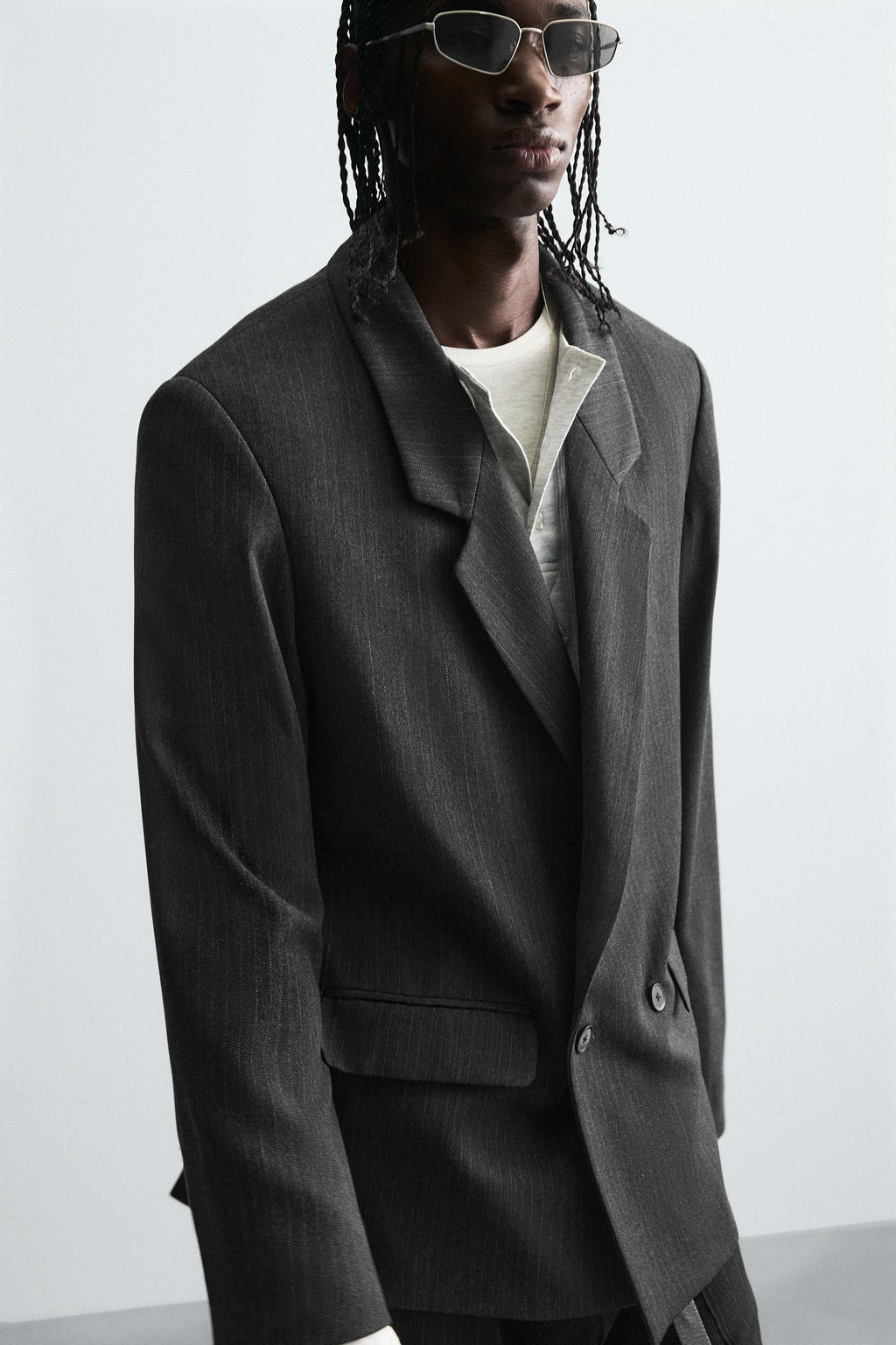 STRIPED DOUBLE-BREASTED BLAZER - Zara фото 5