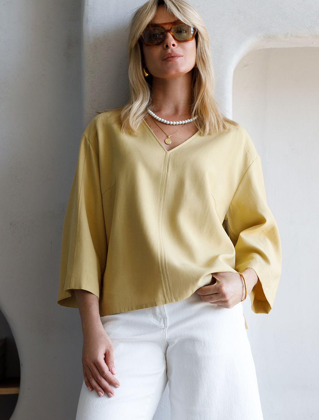 VILATTE / Свободная блузка из плотного лиоцелла  фото 6