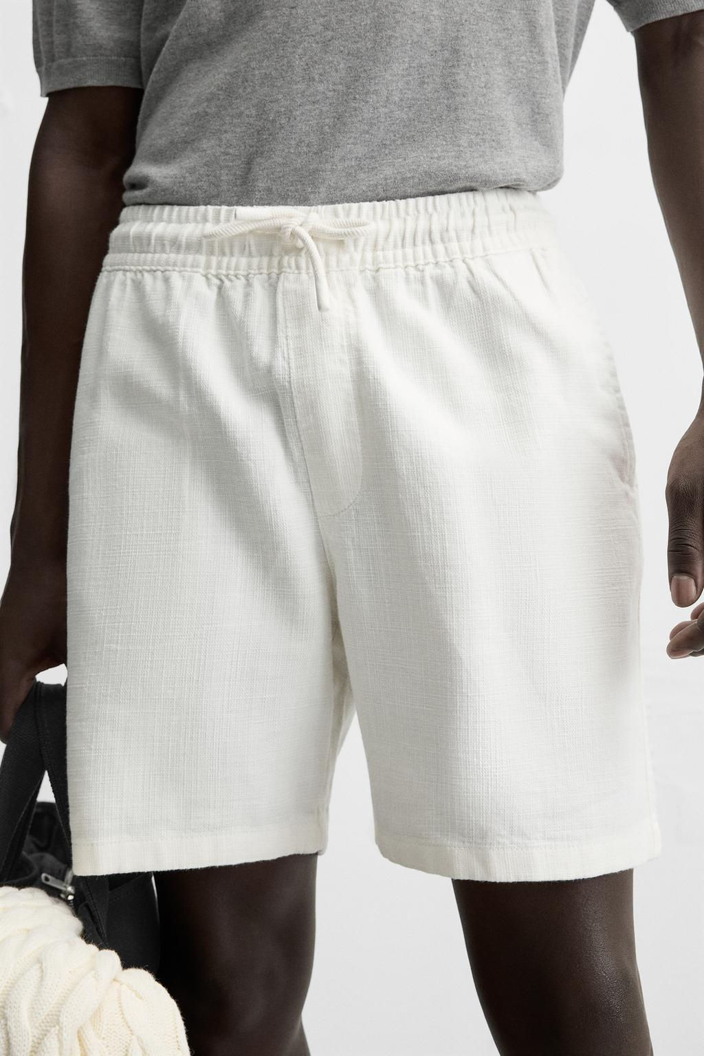 TEXTURED REGULAR FIT BERMUDA SHORTS - Zara фото 33