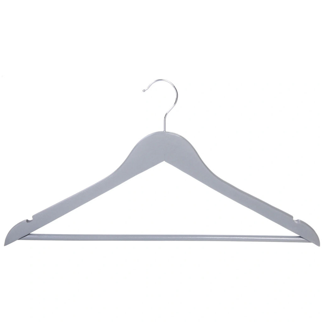 Плечики деревянные с выемками 3шт "ИДЕЯДОМА", цвет серый, 44*22,5см (Селфи)