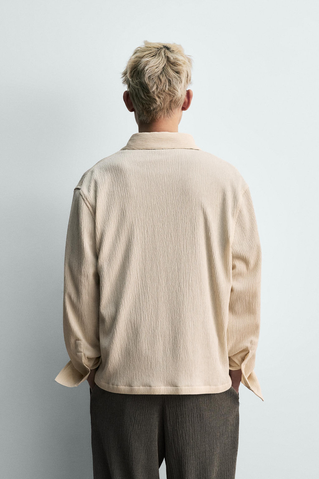 CAMISA RELAXED FIT TEXTURA IRREGULAR / Beige vigor? - Zara фото 3