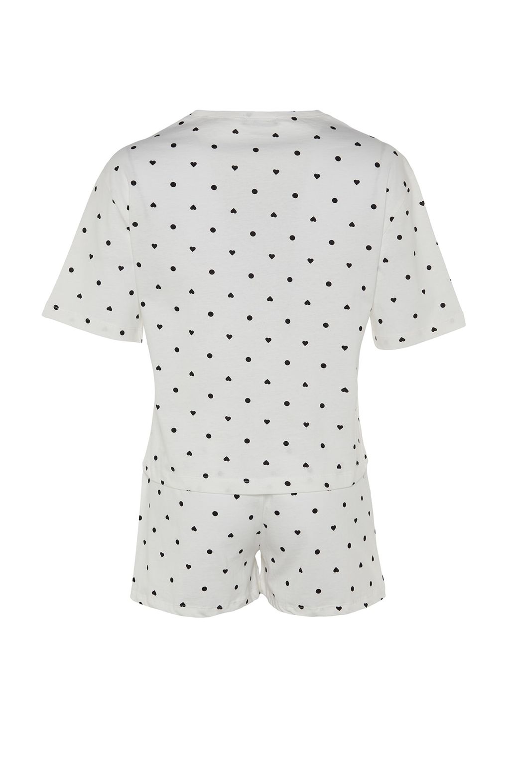Trendyolmilla Beyaz %100 Pamuklu Puantiyeli ve Kalpli Sortlu Orme Pijama Tak?m? THMSS21PT1485 фото 33