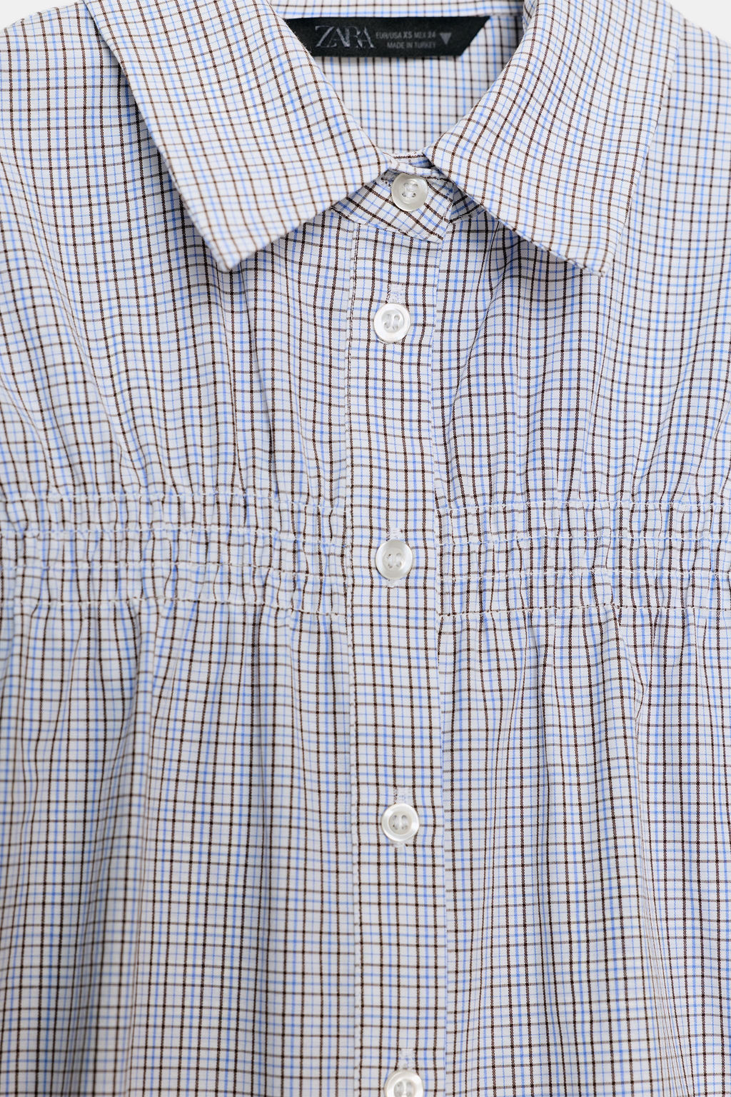 STRETCH POPLIN CHECK SHIRT - Zara фото 6