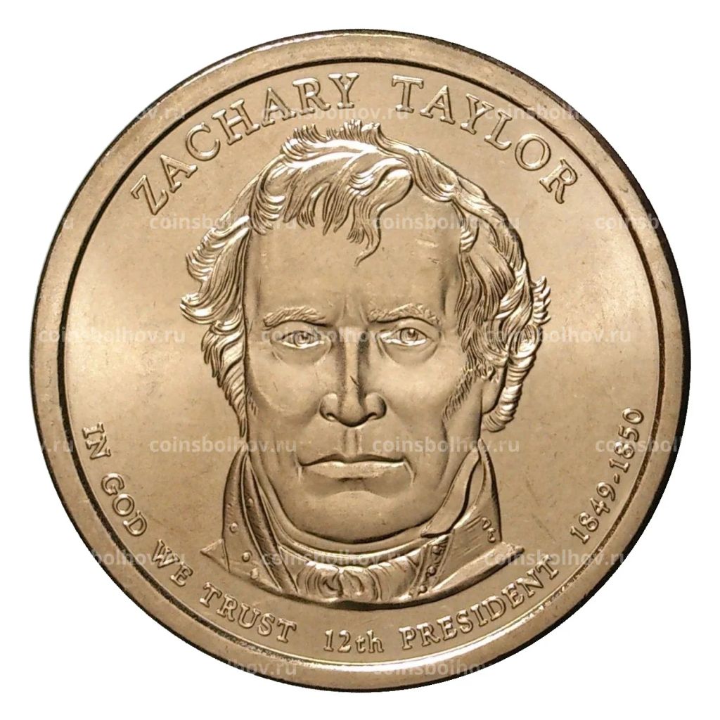 1 доллар 2009 года D Закари Тейлор 12-й президент США