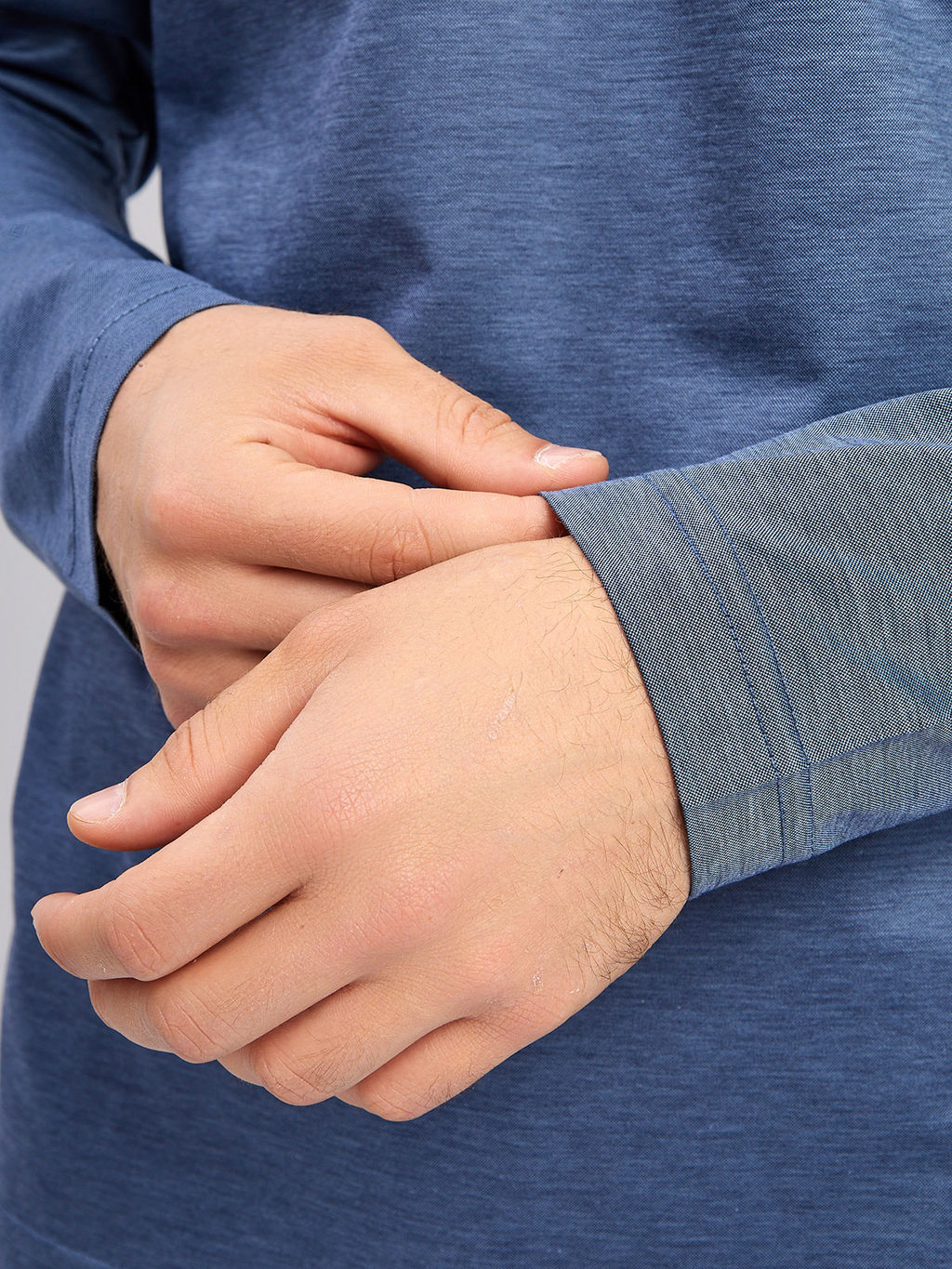 Джемпер мужской с воротником поло GREG G155-PM4-LT1638 (синий)  фото 3