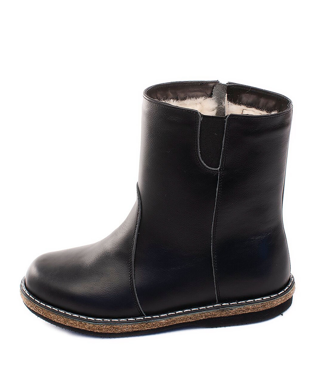 Полусапоги женские на полную ногу, Кожа, овчина, войлок, микропора