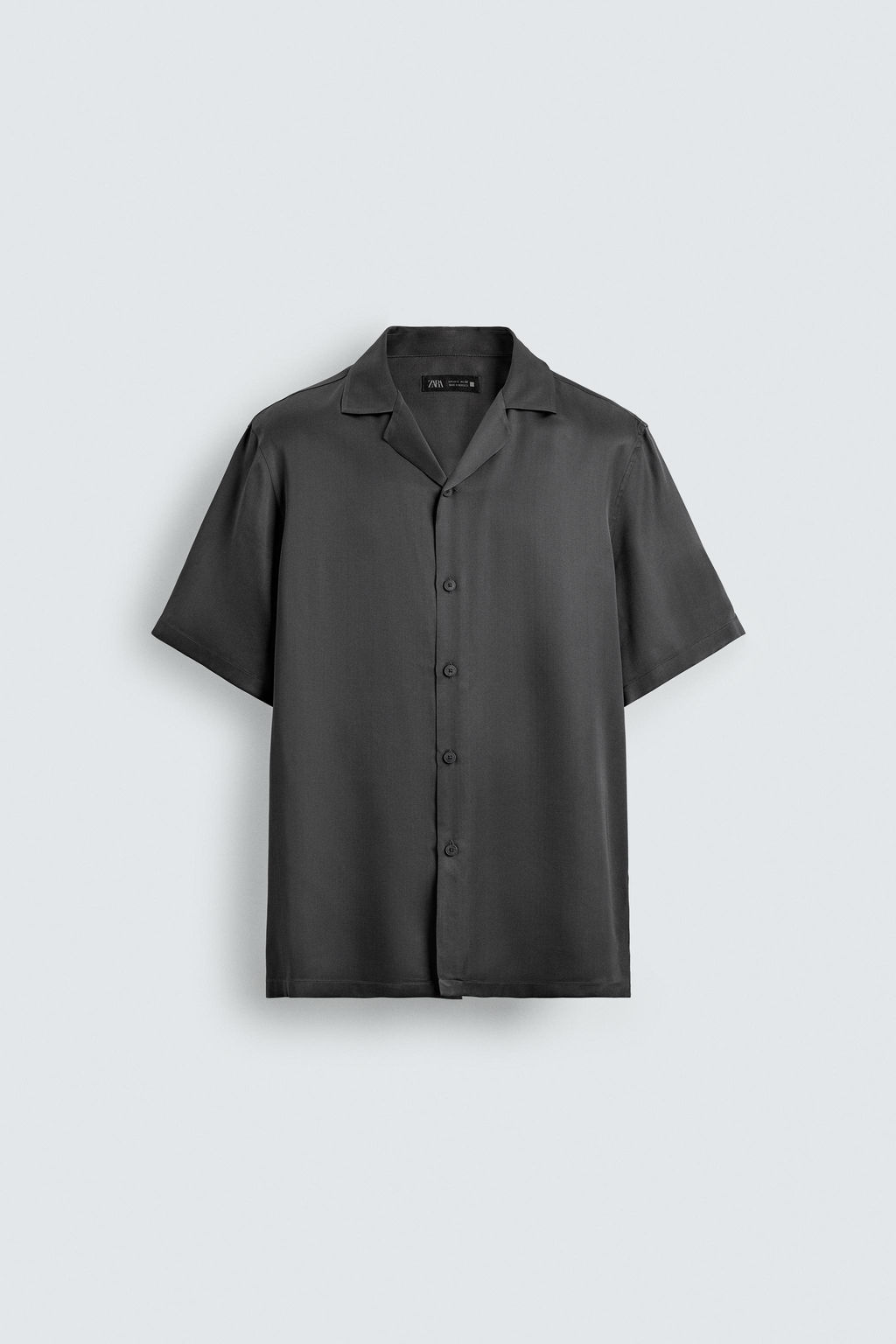 CAMISA SATINADA RELAXED FIT / Gris - Zara фото 8