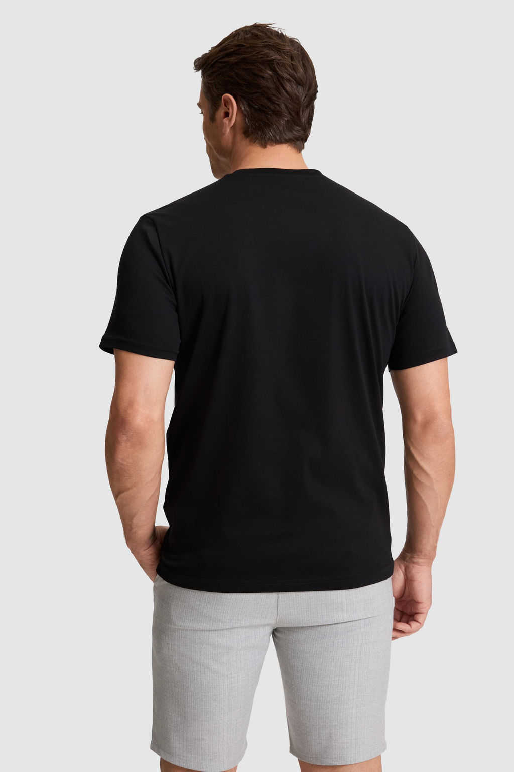 Erkek Siyah Regular Fit Bisiklet Yaka Basic Ti__rt