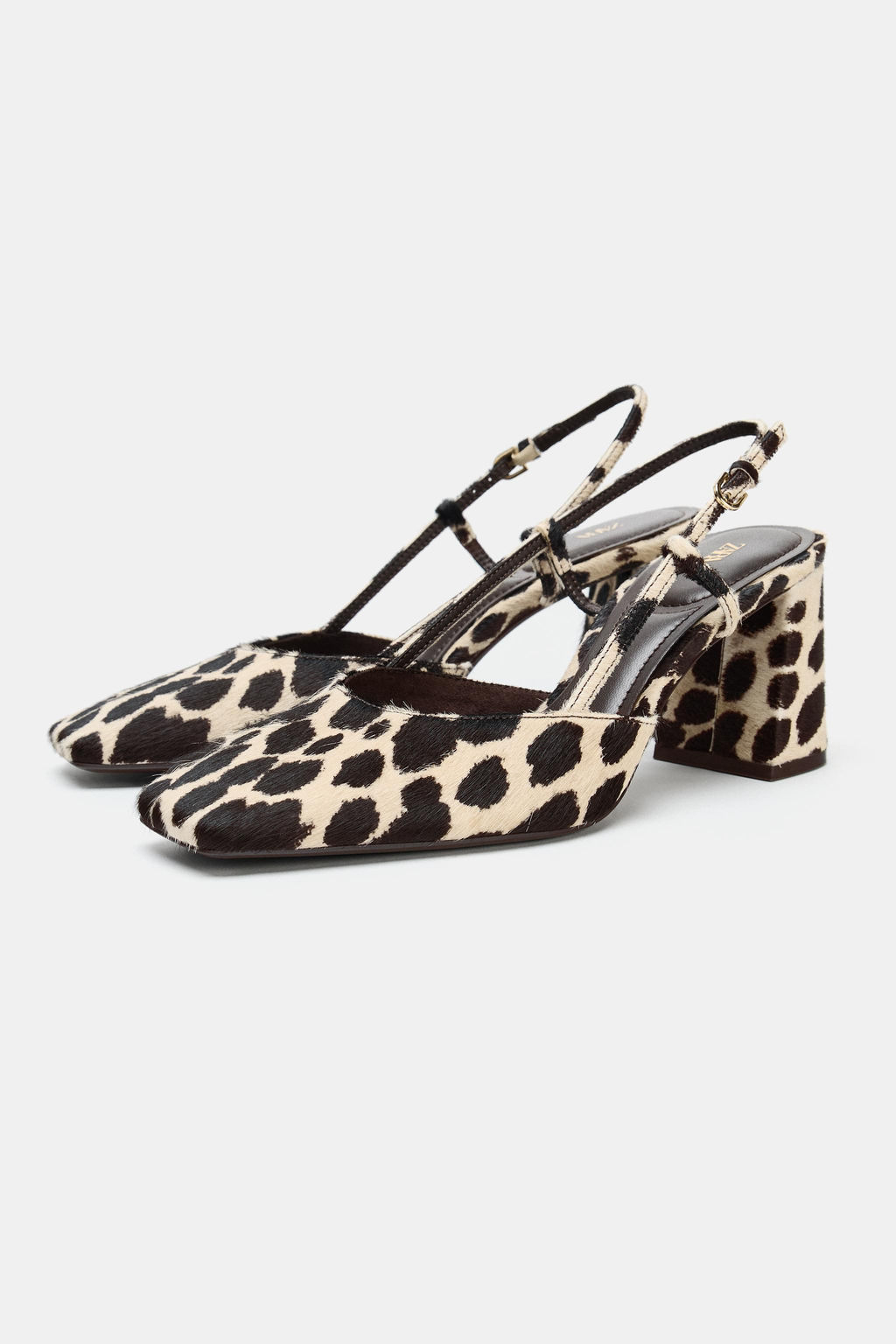 ANIMAL PRINT LEATHER SLINGBACK SHOES - Zara фото 7