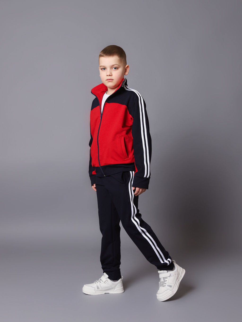 Спортивный костюм К036 Красный-Темно-Синий от фабрики Спортсоло