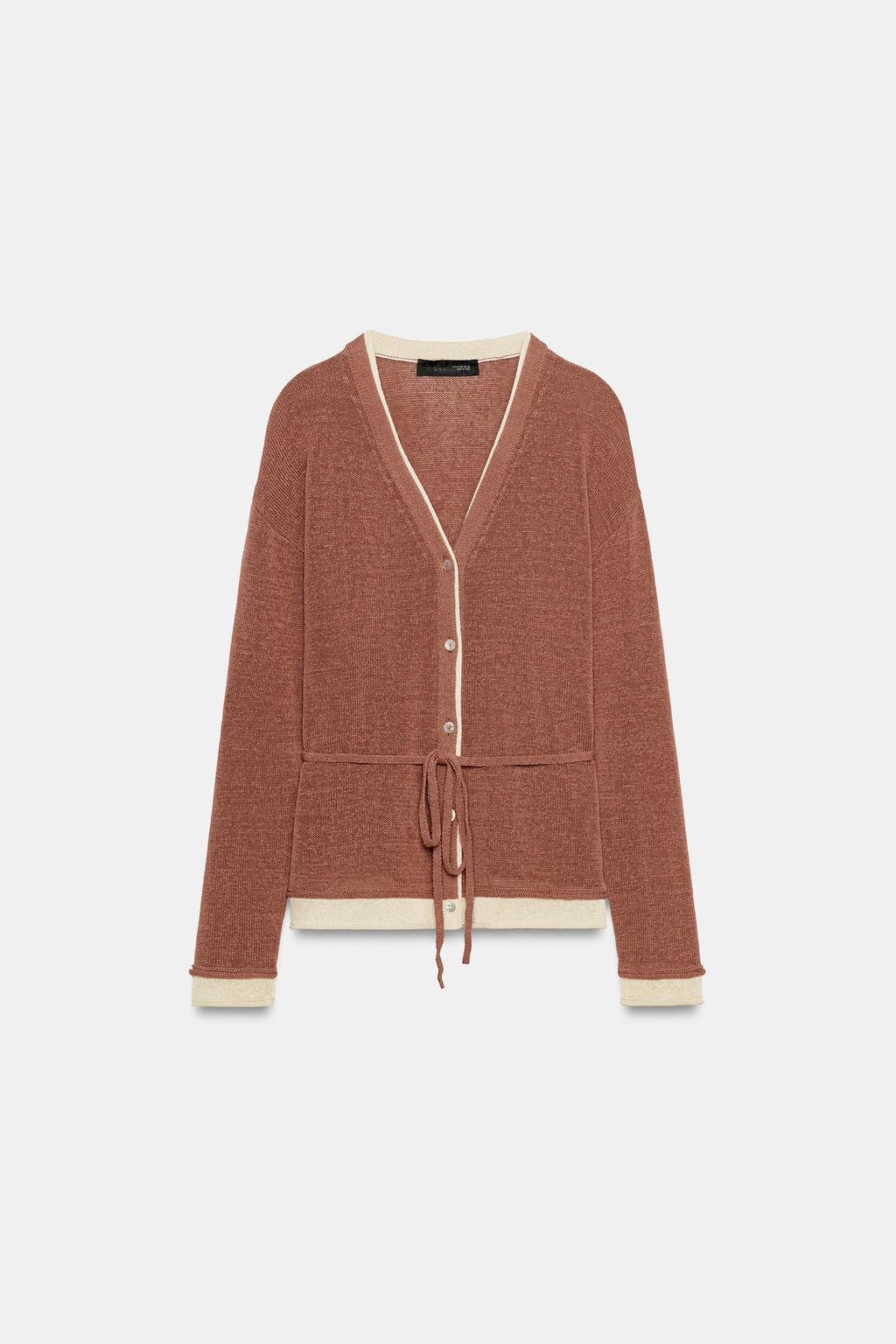 CHAQUETA COMBINADA PUNTO CINTUR?N / MARSALA - Zara фото 6