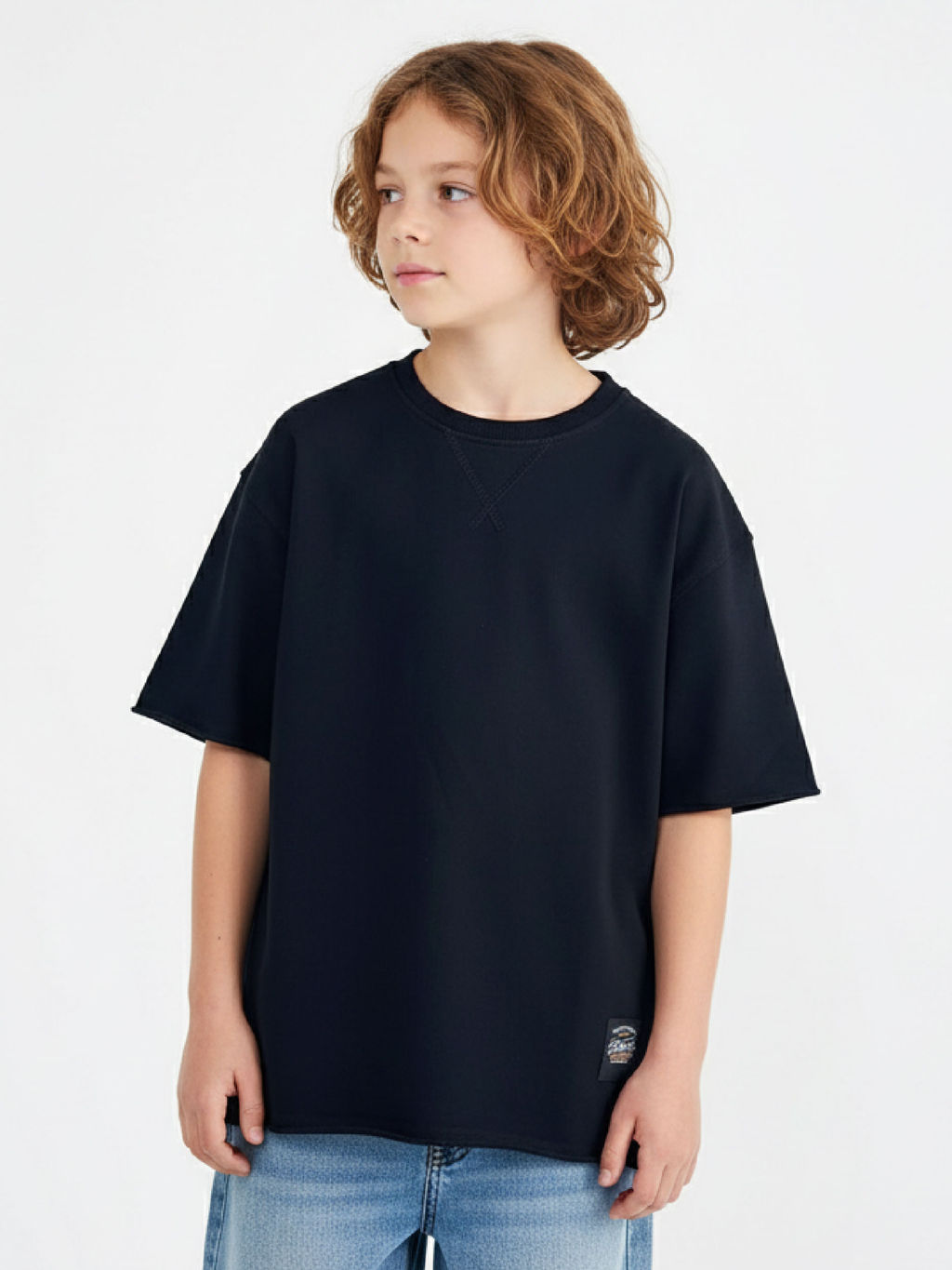 Футболка из футера 22-7704 черный - Mini maxi фото 2