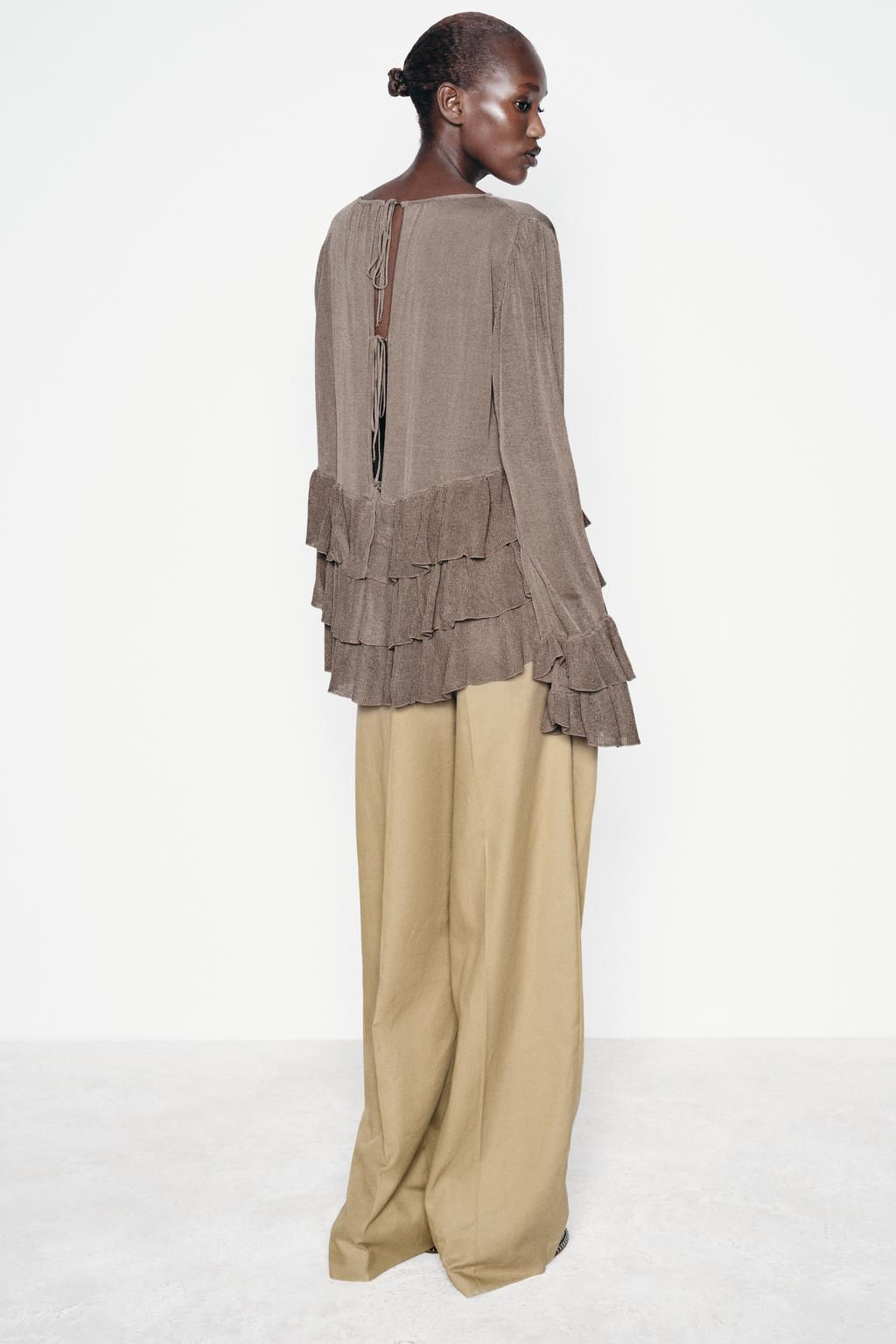 FINE KNIT RUFFLED SWEATER - Zara фото 5