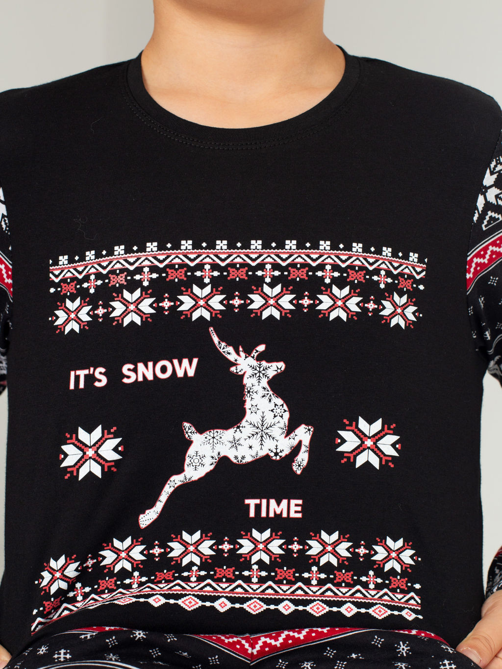 Пижама детская кулирка с брюками "ЛАПЛАНДИЯ" ЧЕРНЫЙ