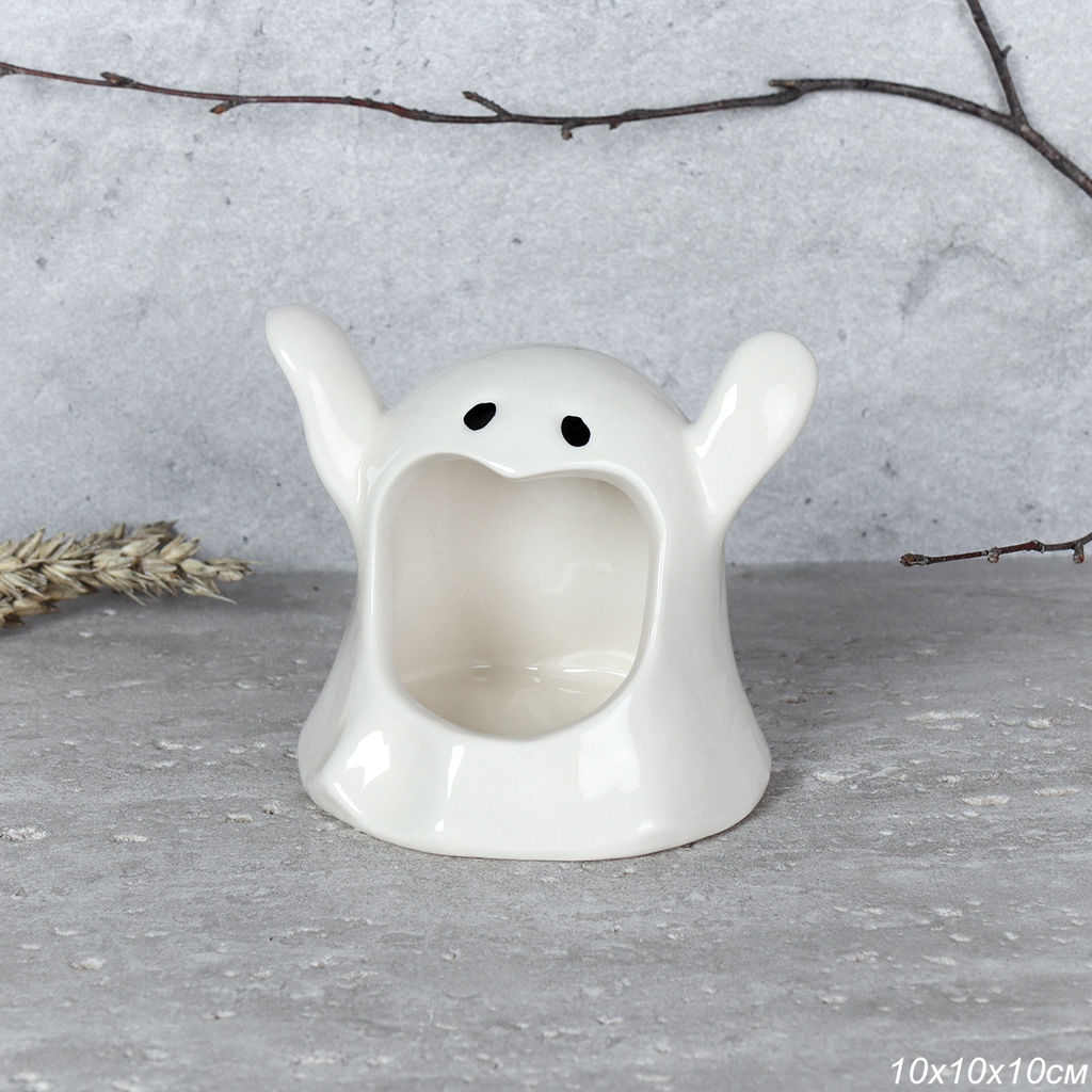 Подсвечник Призрак 9,5х11,5х9,5 см Хеллоуин / 120W /уп 96/ПРОМО АКЦИЯ