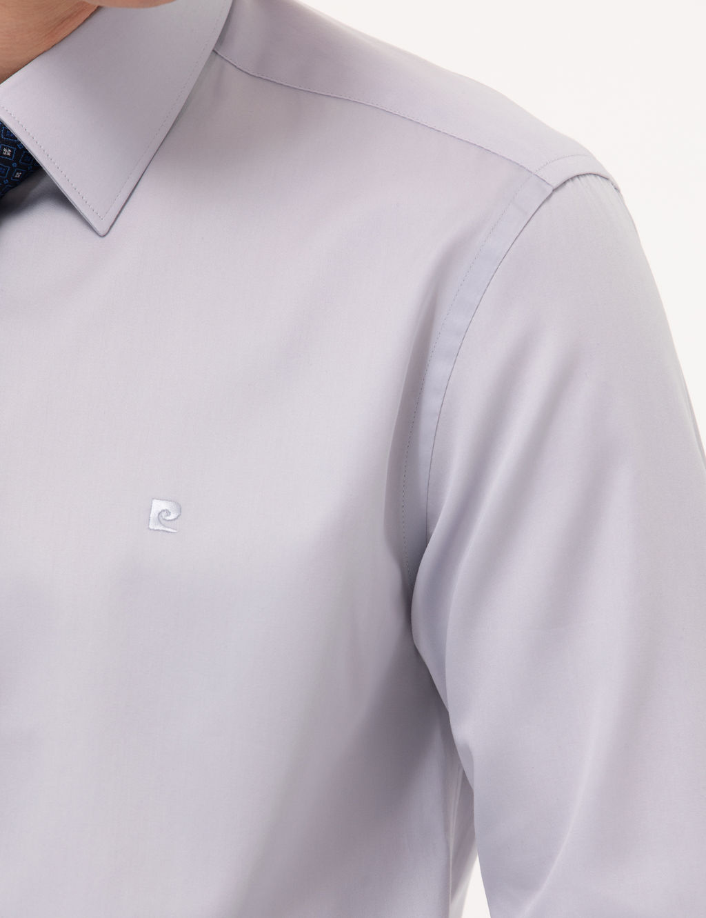 Gri Slim Fit Uzun Kollu Klasik G_mlek