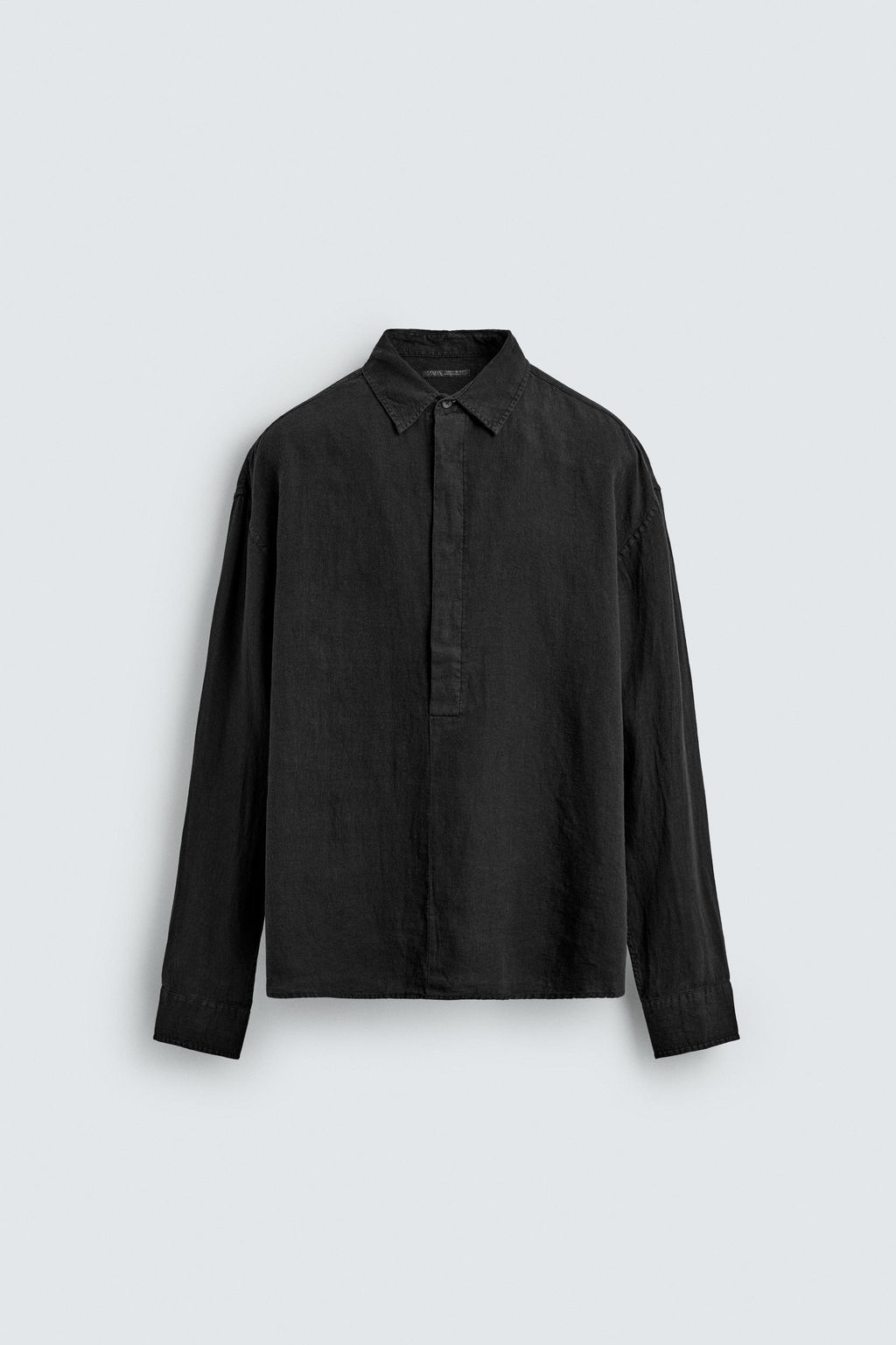 CAMISA POLO 100% LINO / Negro - Zara фото 7