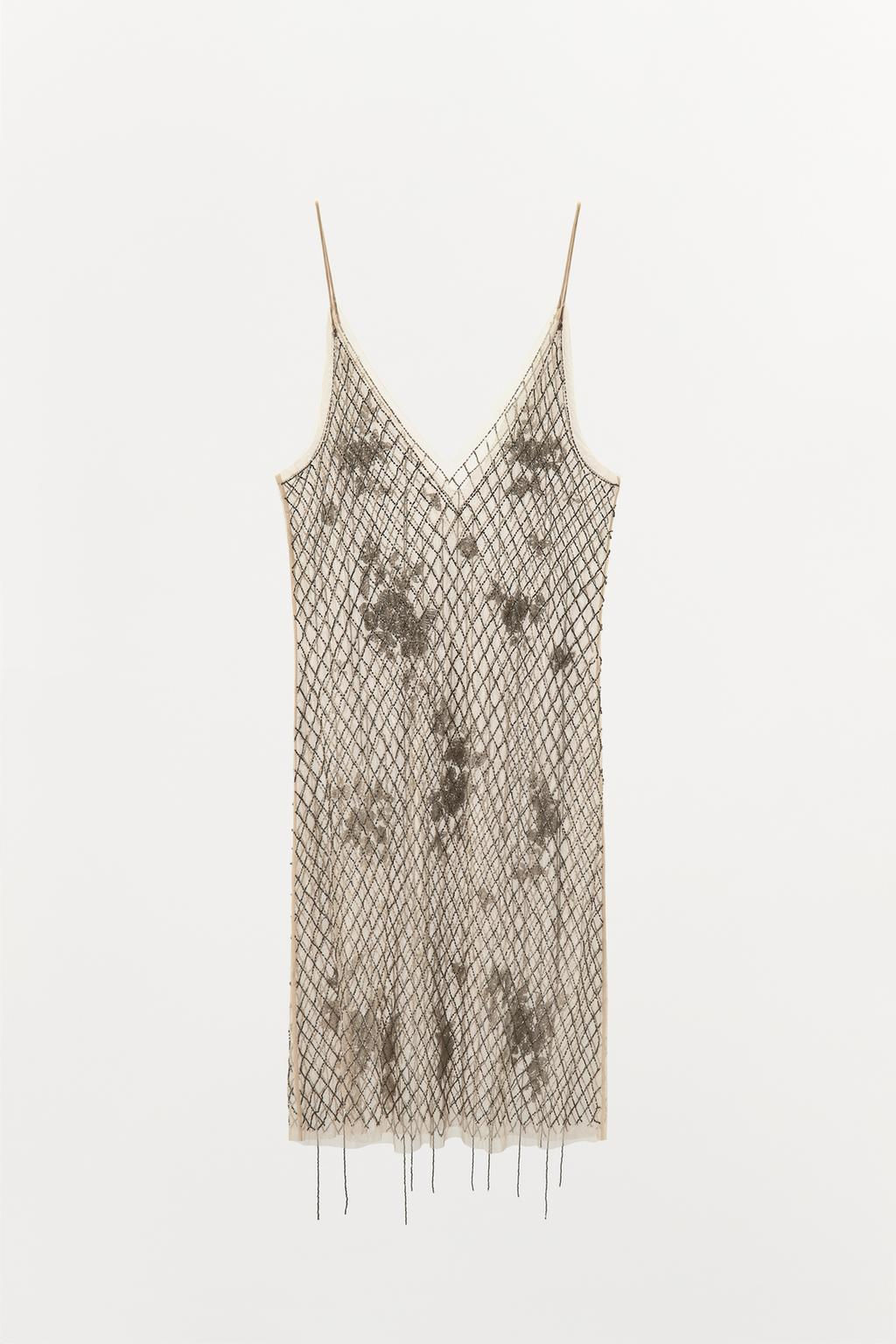 BEADED FRINGE TULLE DRESS - Zara фото 8
