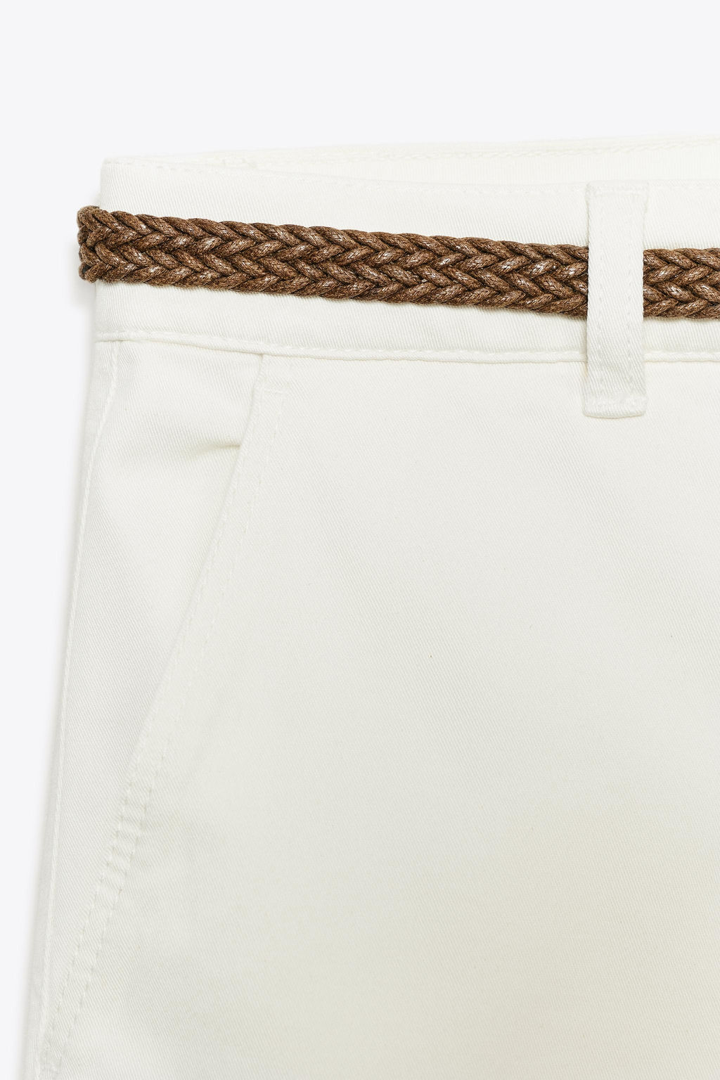 CHINO TROUSERS WITH BRAIDED BELT - Zara фото 3