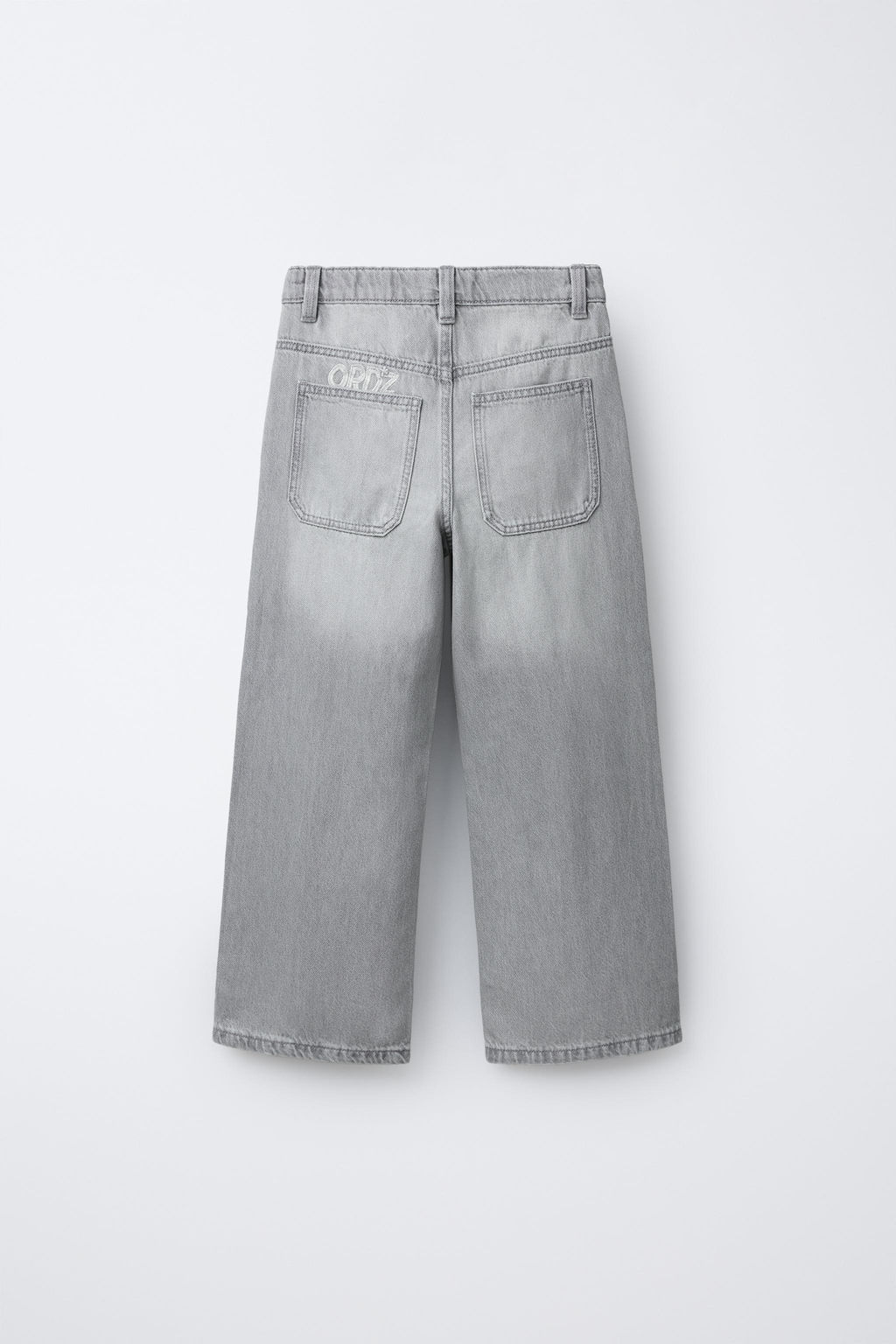JEANS WIDE LEG TEXTO BORDADO / Gris claro - Zara фото 2