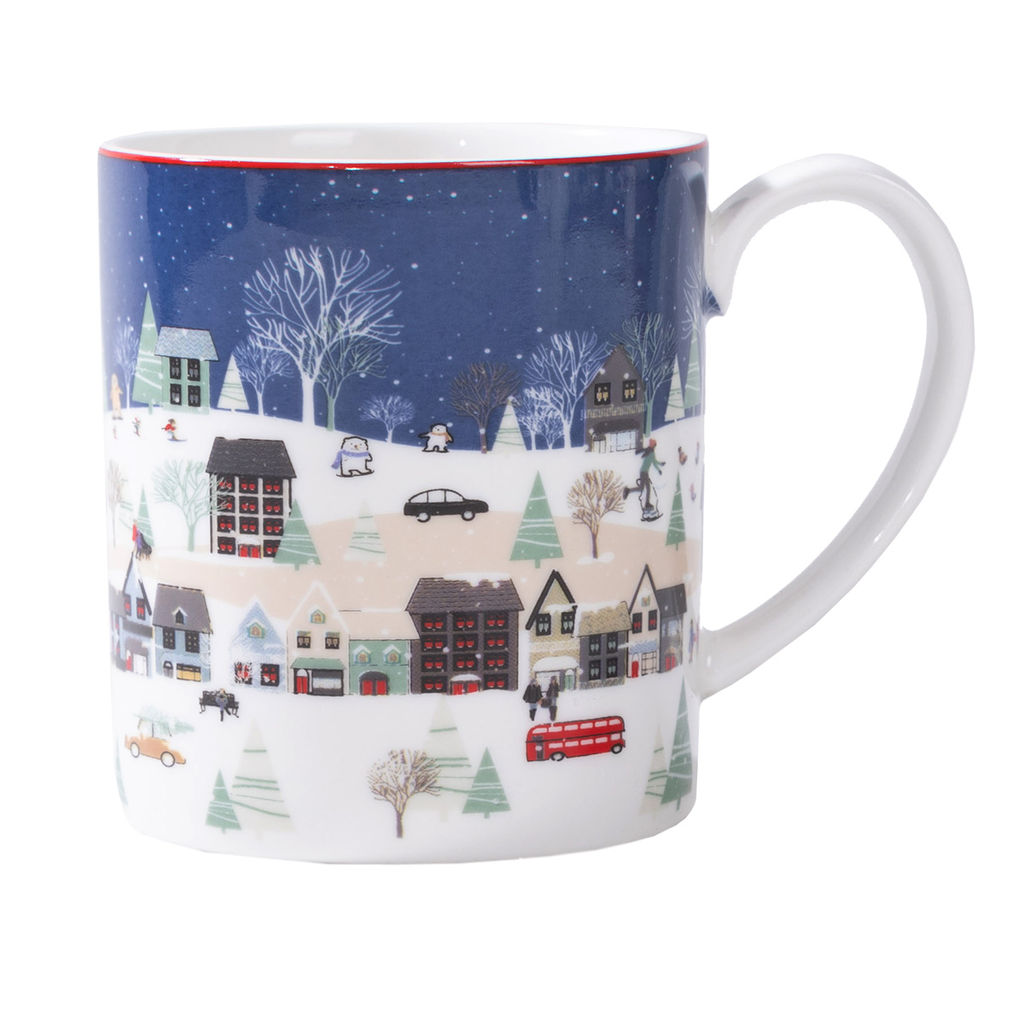 42943 GIPFEL Кружка CHRISTMAS 350 мл. Материал: фарфор. Цвет: синий.