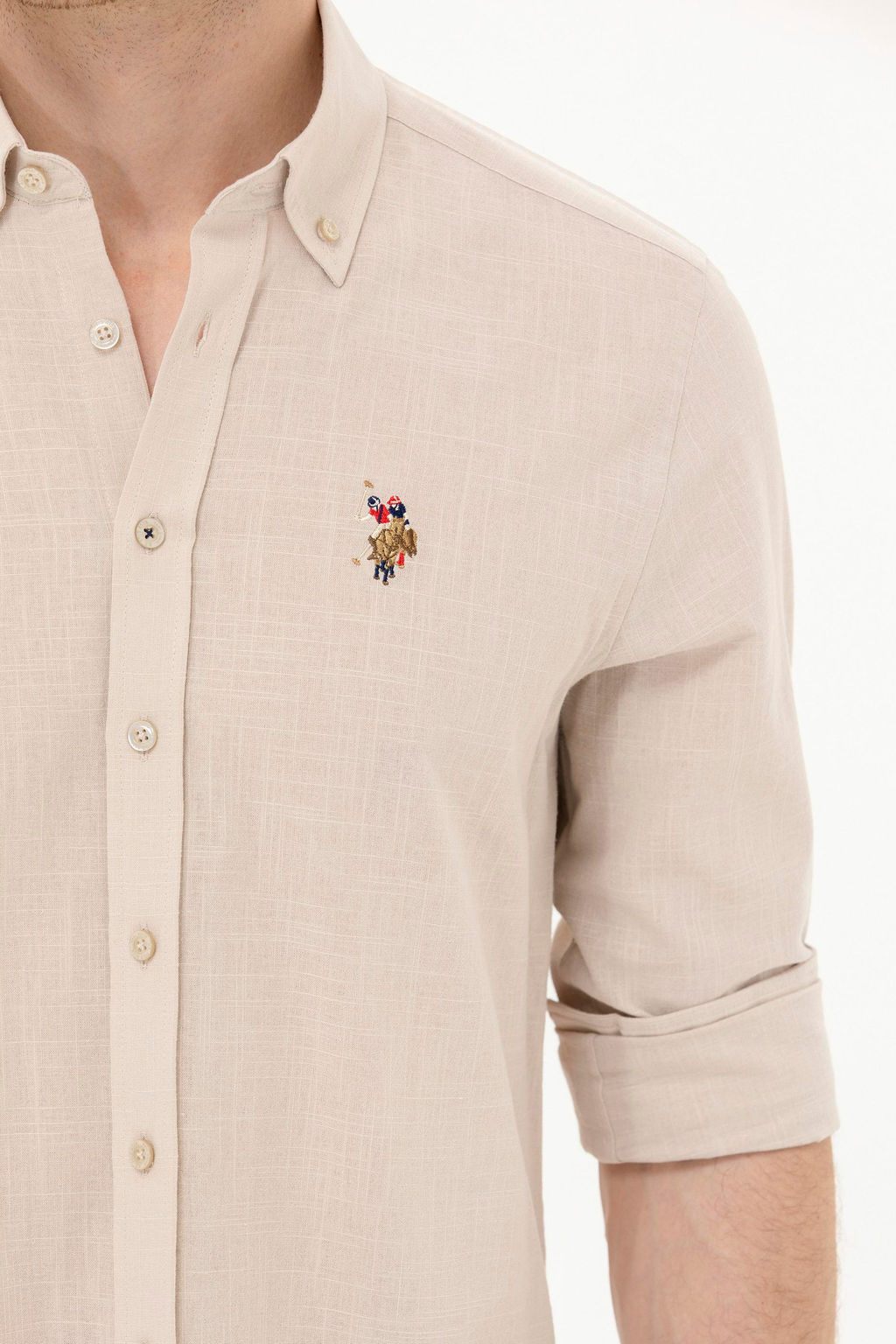 Мужская базовая рубашка с длинным рукавом Stone - U.s. polo assn фото 7