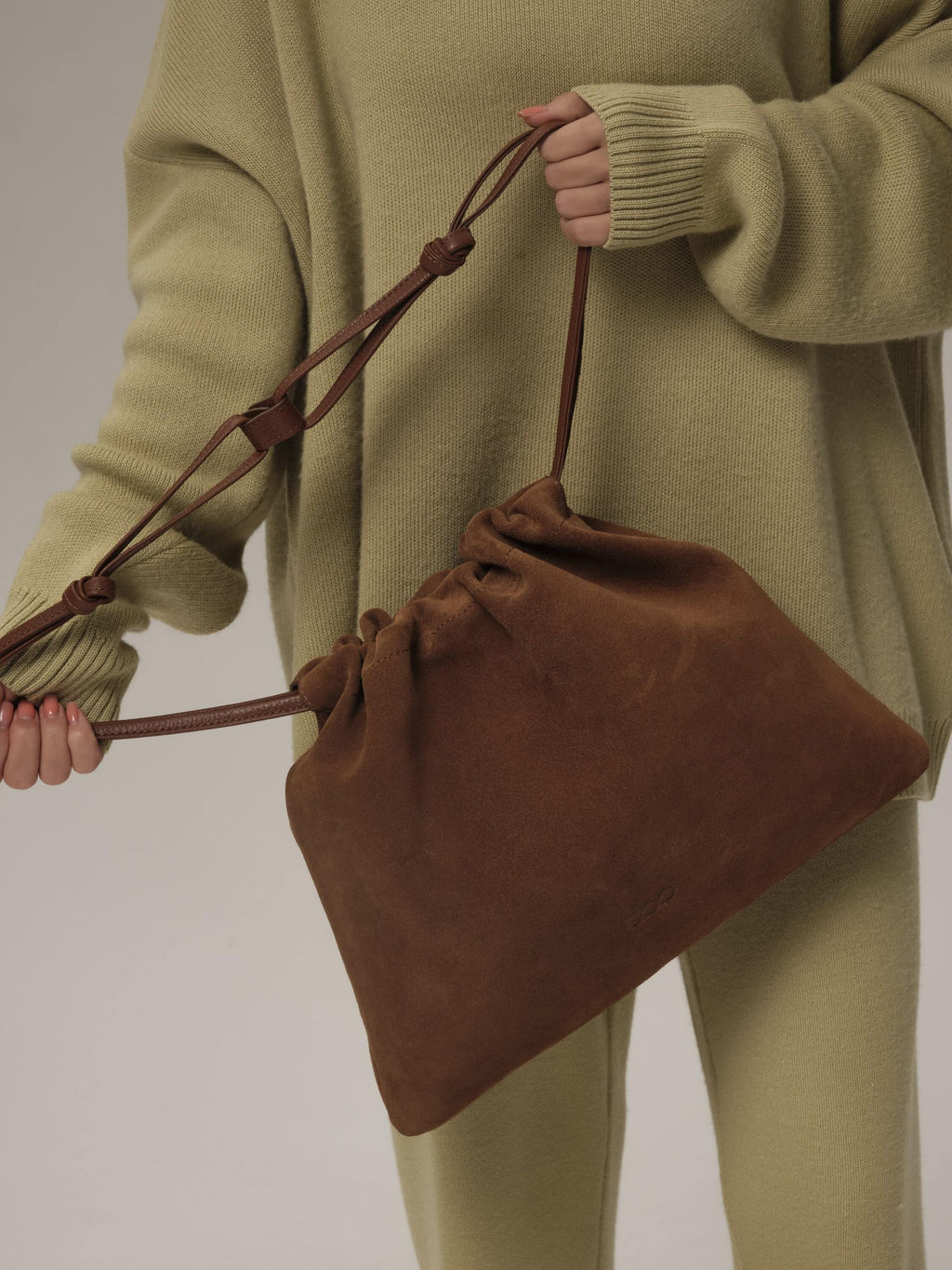 Замшевая сумка Margo DBR 31201 коричневый лист  фото 5