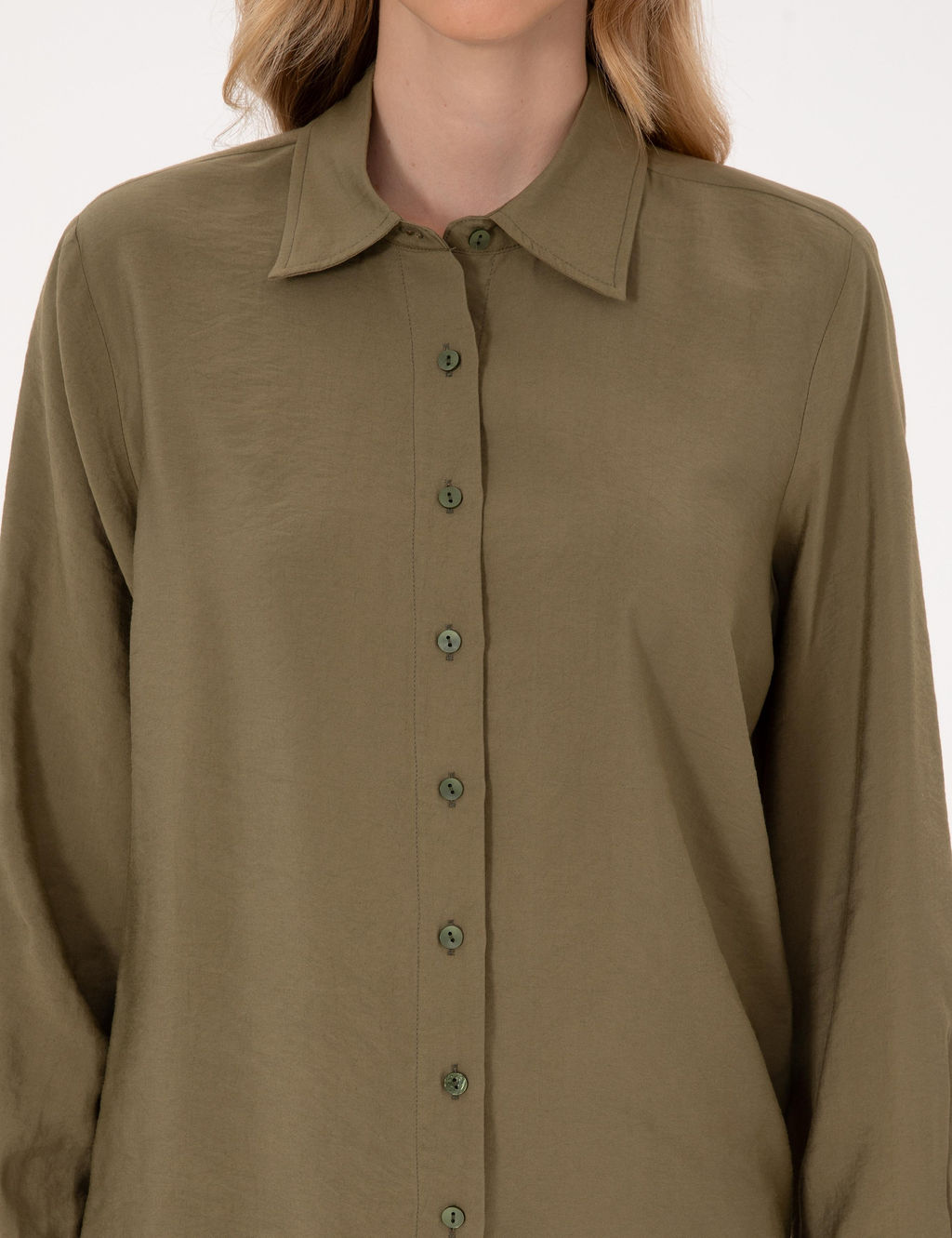 Haki Comfort Fit Uzun Kollu G_mlek - Pierre cardin фото 6