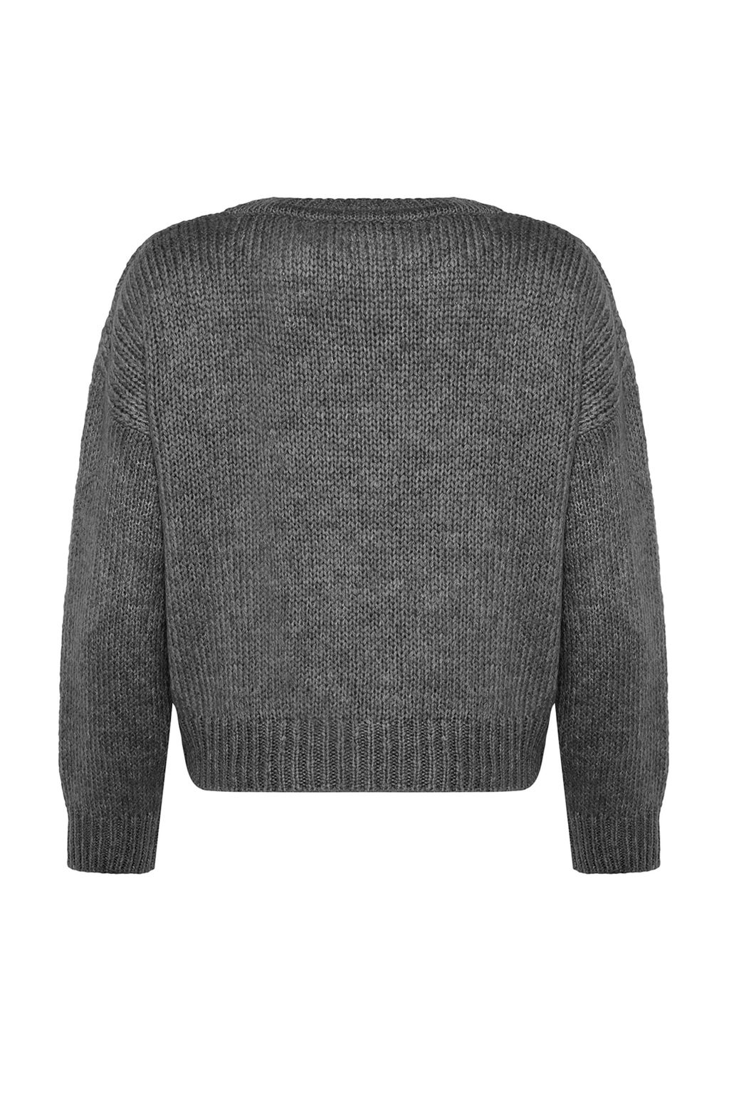 Ekru Genis Kal?p Yumusak Dokulu Basic Triko Kazak TWOAW23KZ00185 - Trendyolmilla фото 32