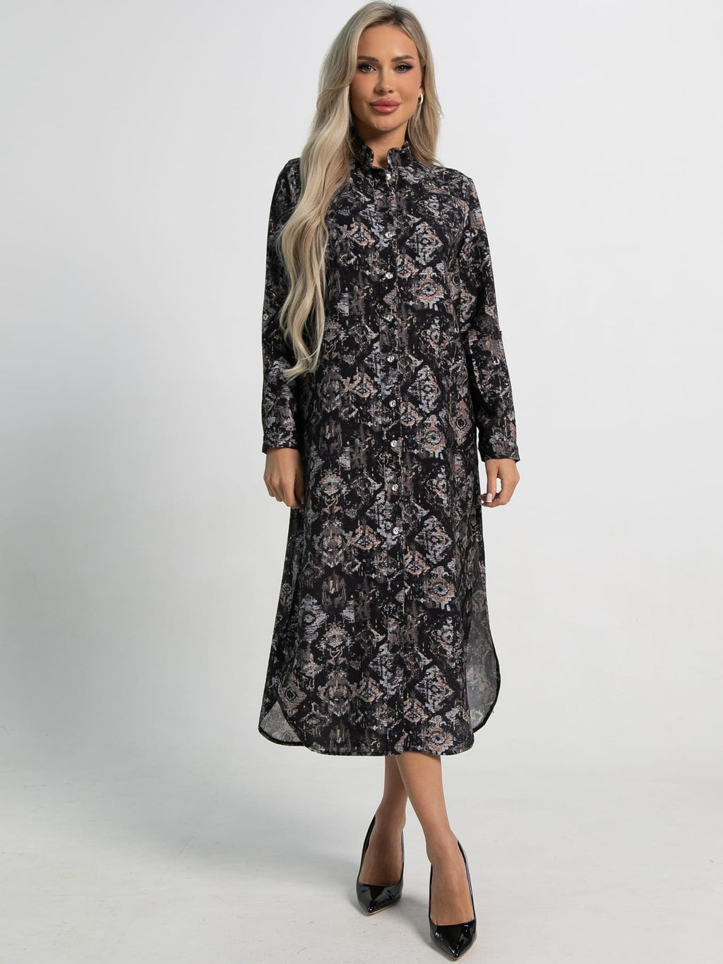 Платье-рубашка Долли (разноцветное) П15483-10М