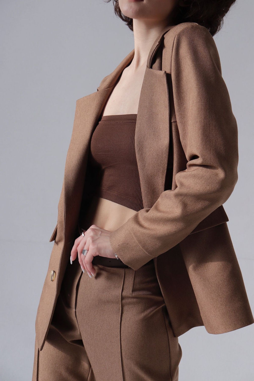 Жакет двубортный коричневый - Martichelli фото 6