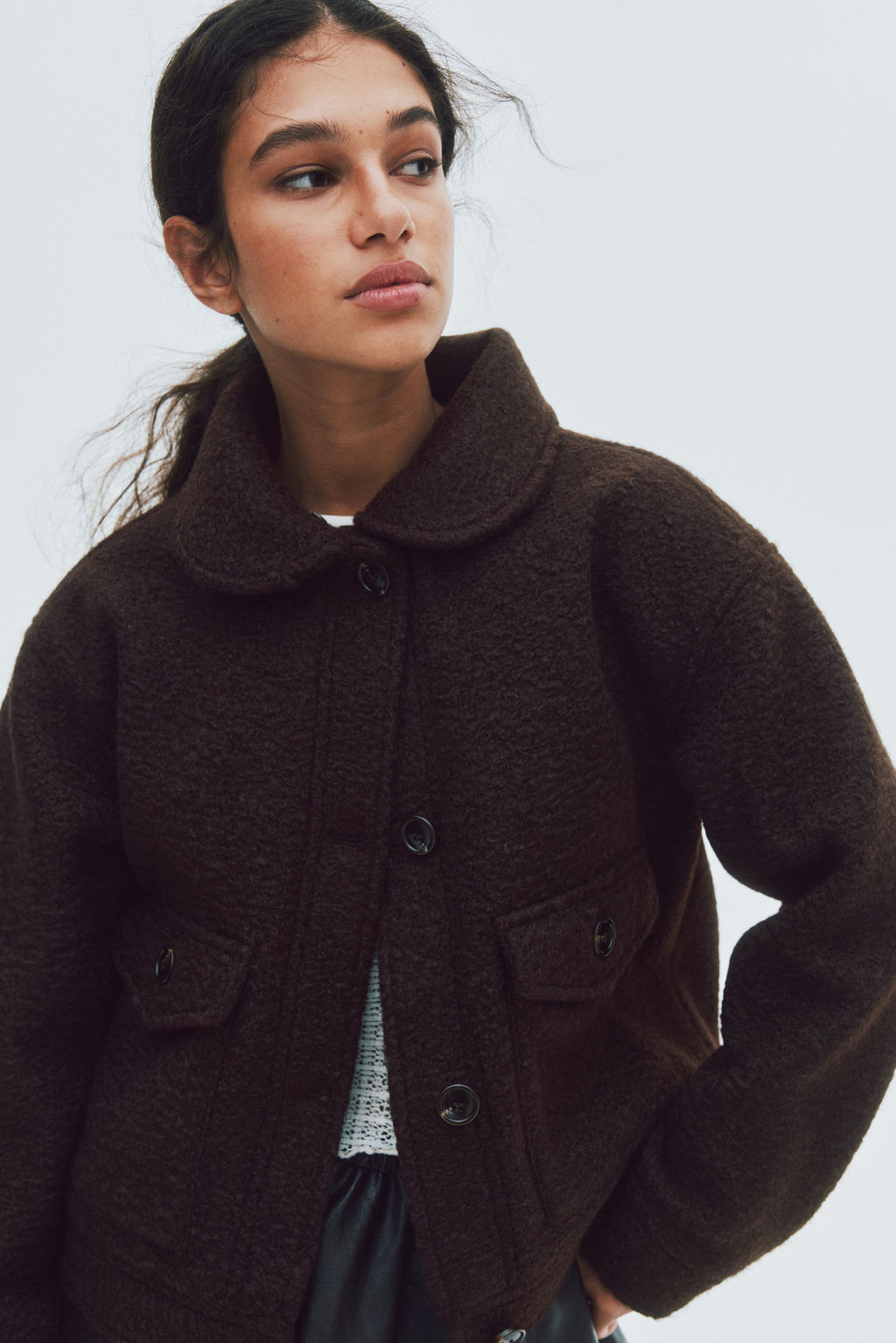 Cazadora de sarga con cuello efecto pelo - H&m фото 7