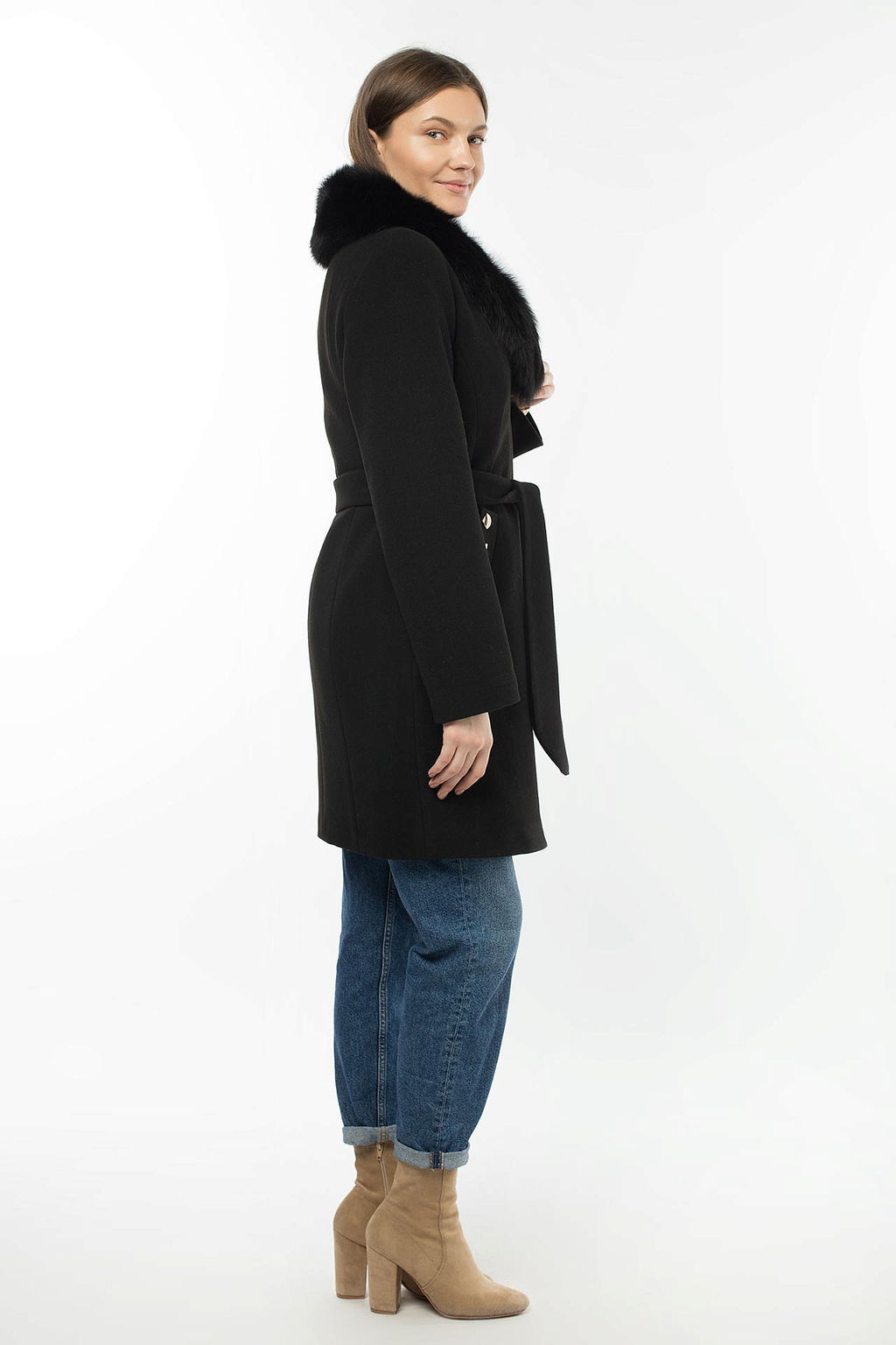 02-1526 Пальто женское утепленное (пояс) - El podio фото 11