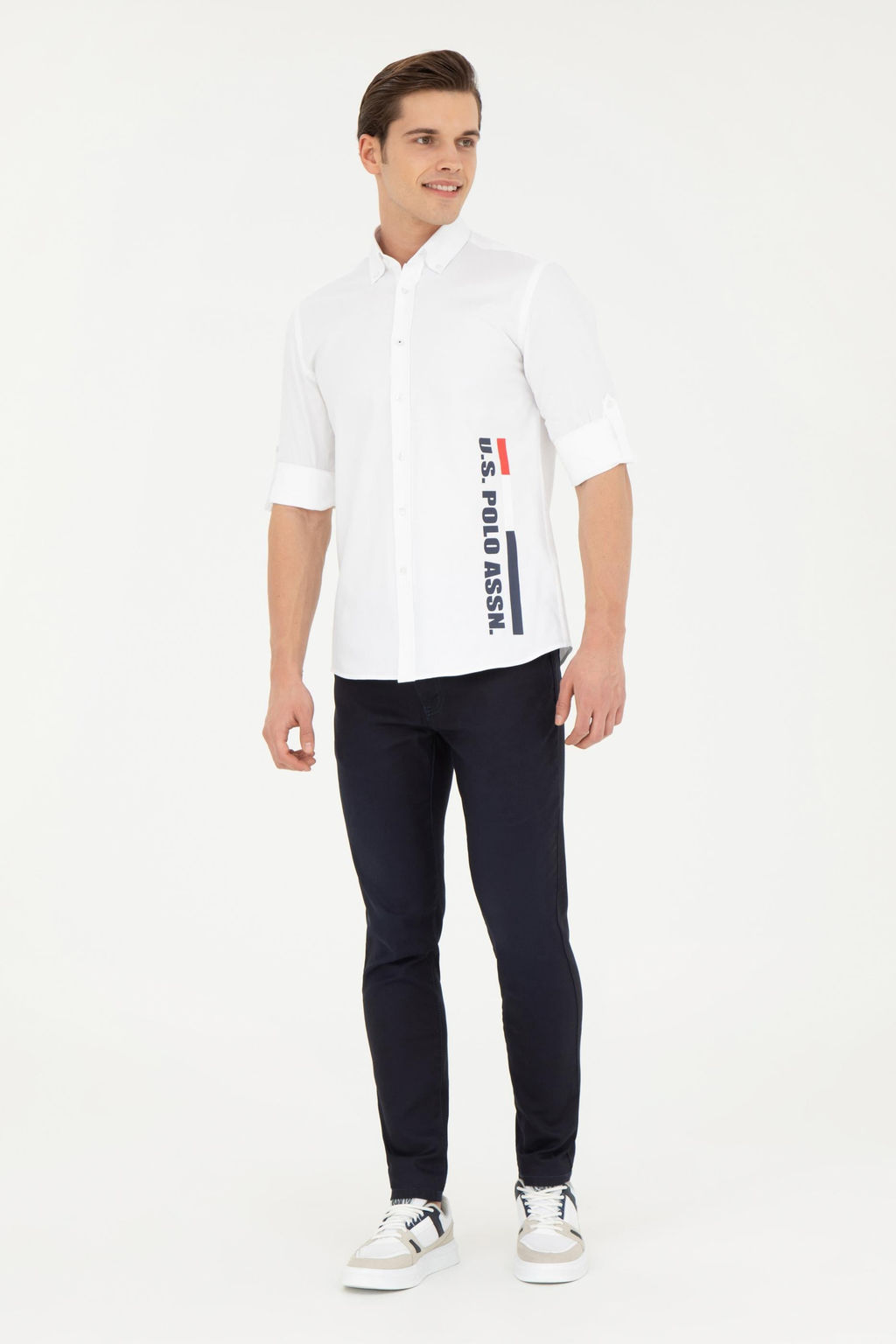 Мужская белая рубашка с длинным рукавом - U.s. polo assn фото 11