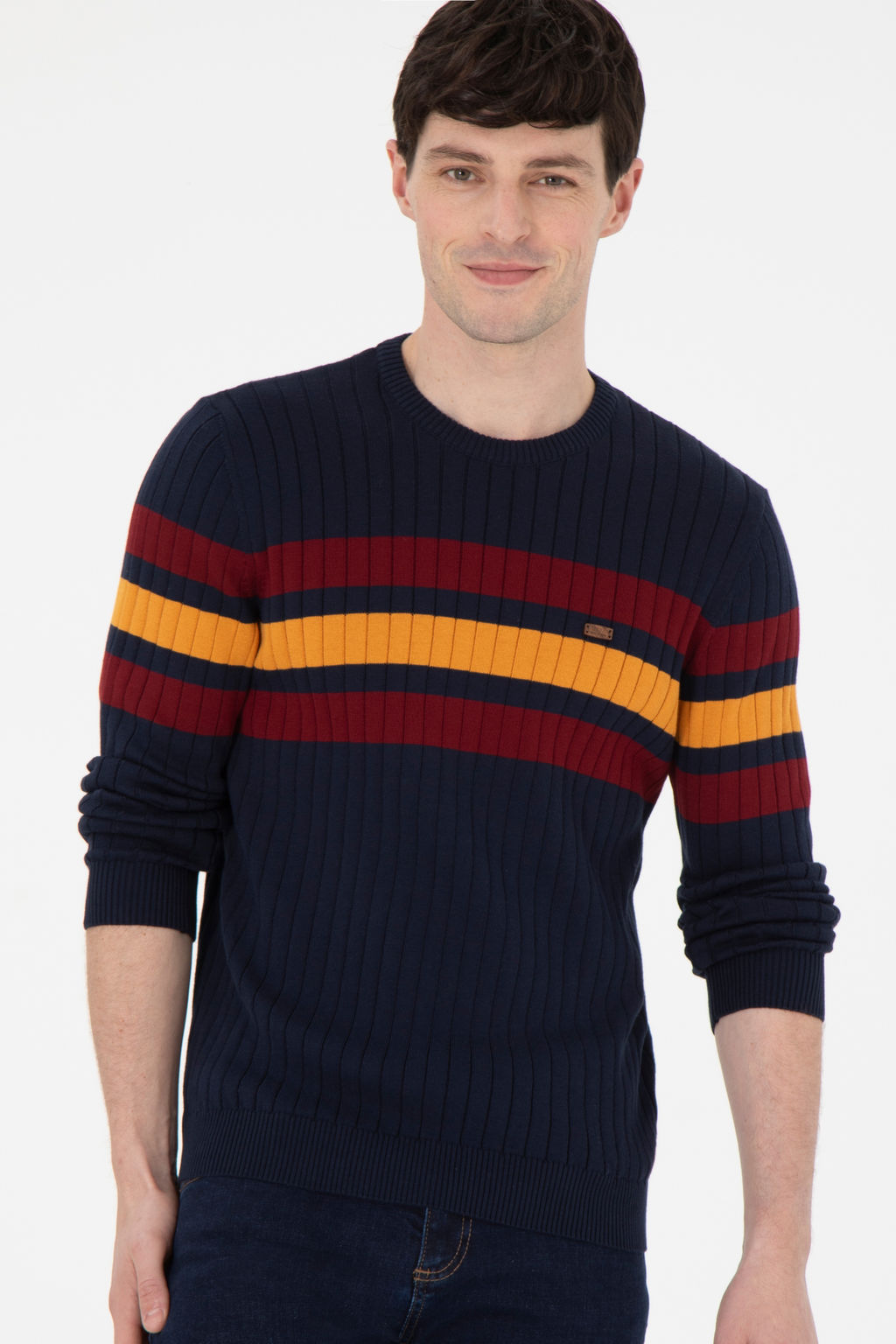Erkek Slim Fit Bisiklet Yaka Lacivert Kazak - U.s. polo assn фото 10