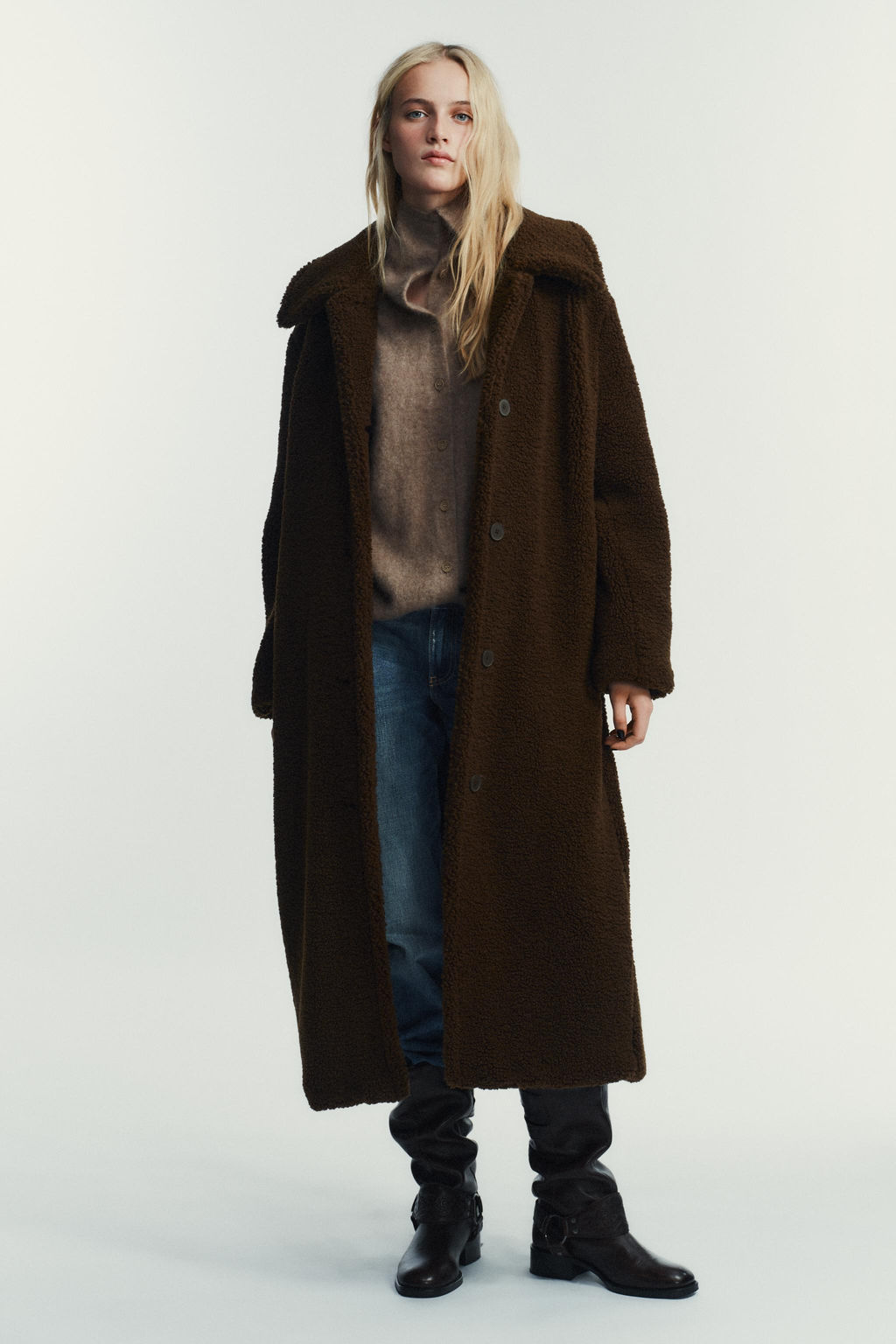 FAUX SHEARLING COAT - Zara фото 13