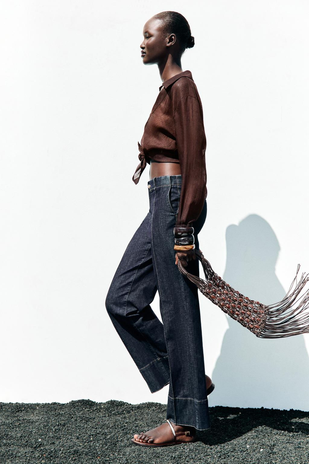 BOOTCUT PINTUCK TROUSERS - Zara фото 9