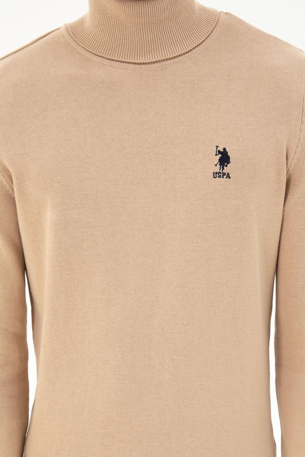 Мужской базовый свитер песочного меланжа Неожиданная скидка в корзине