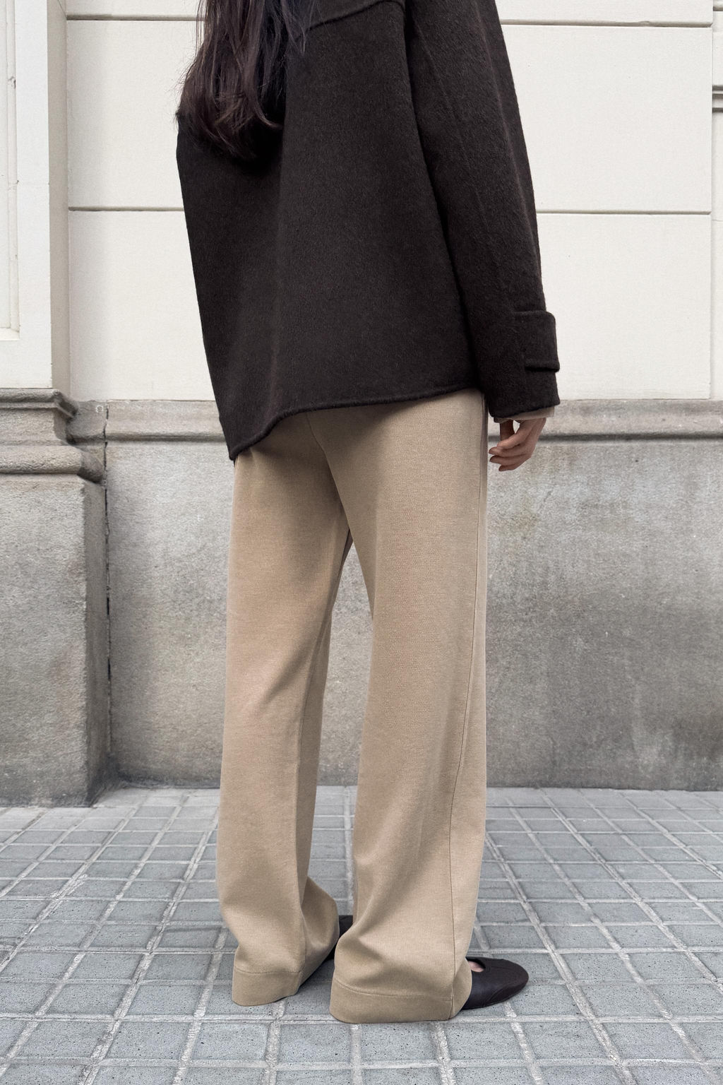 WASHED-EFFECT INTERLOCK TROUSERS - Zara фото 4