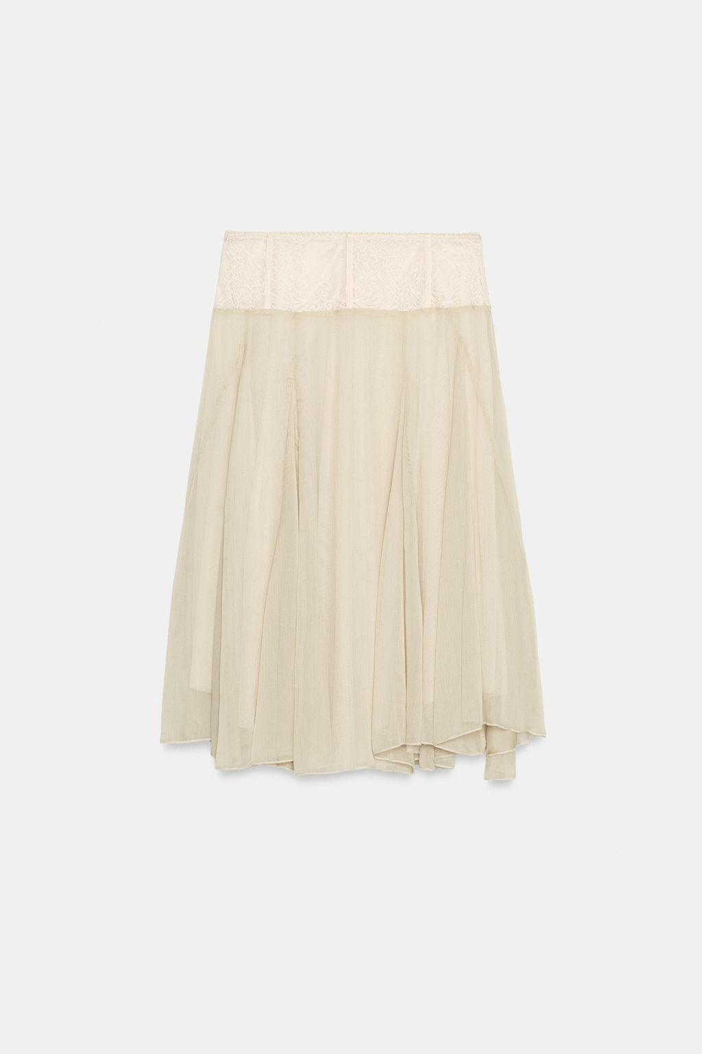 FALDA MIDI COMBINADA / Arena claro - Zara фото 5