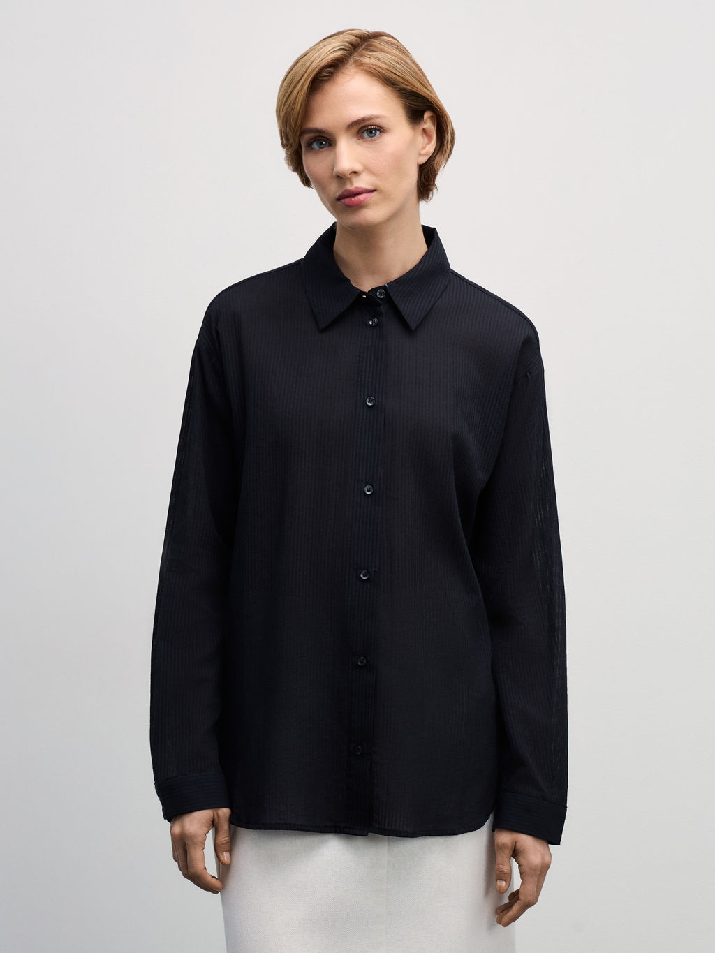 Рубашка из хлопка свободного кроя / Zarina  фото 3