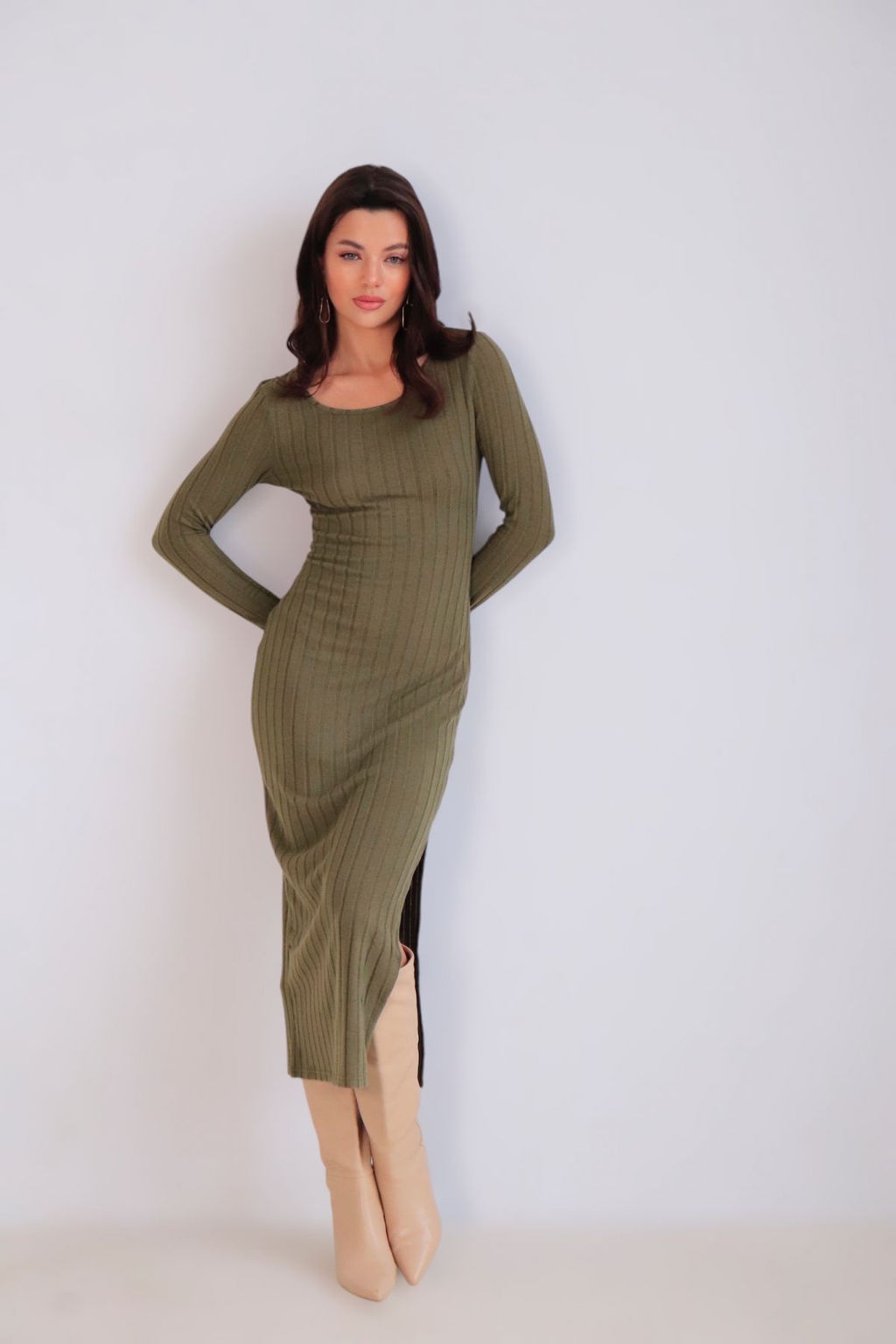 Martichelli Платье хаки  фото 5