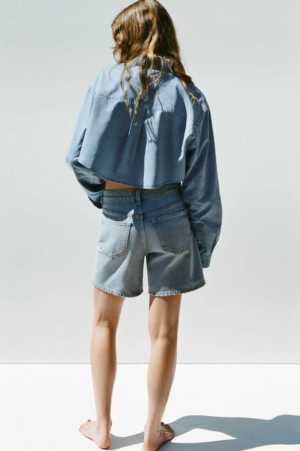 TRF MID-RISE DENIM BERMUDA SHORTS - Zara фото 24