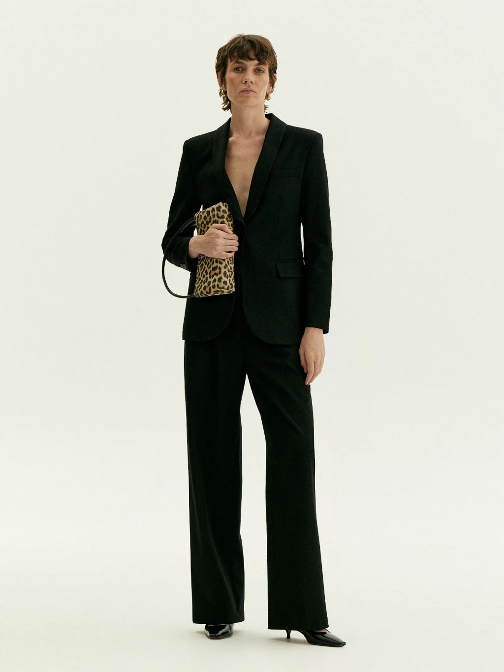 Брюки прямого кроя с защипами, D351/monk