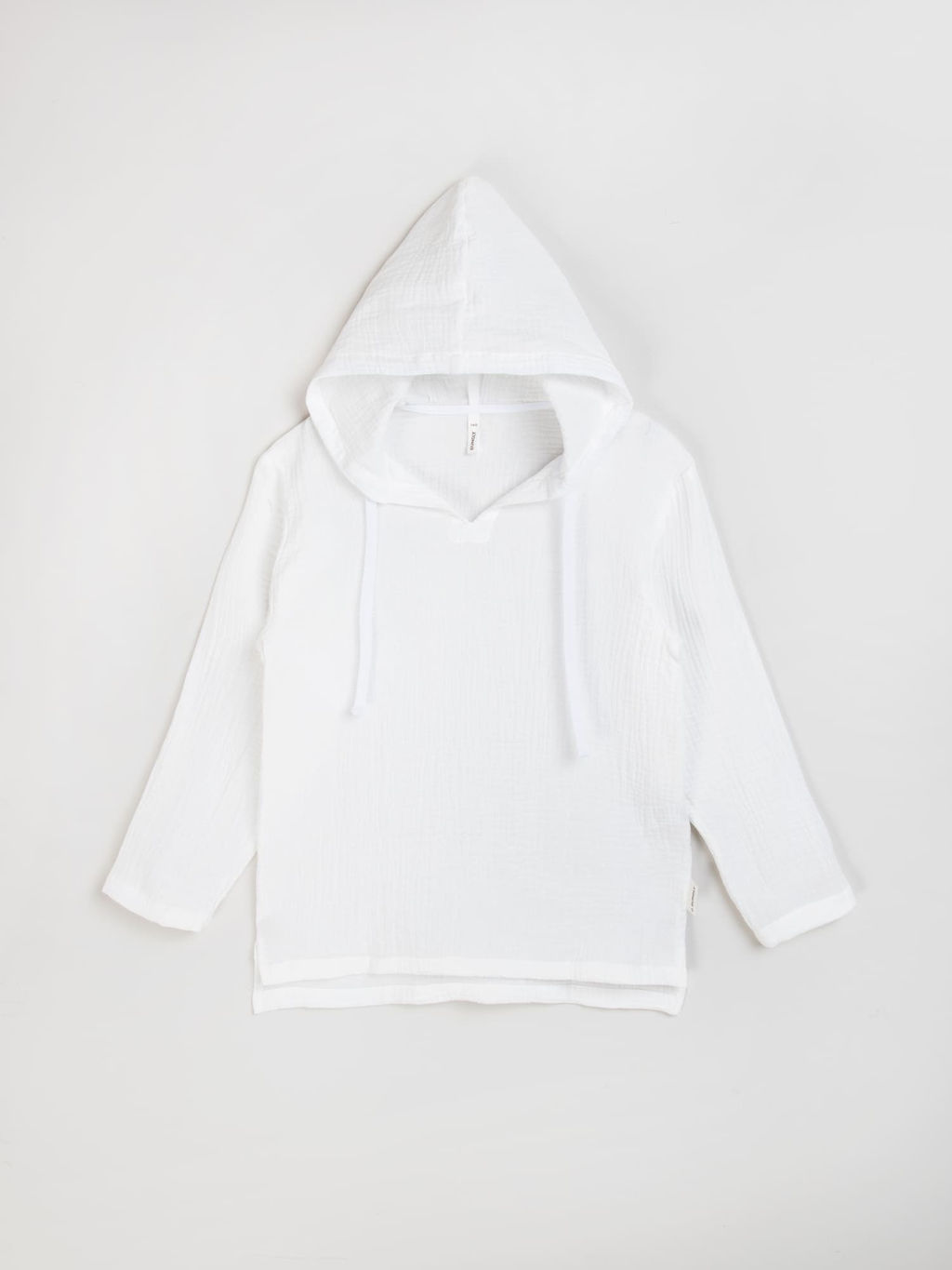 Рубашка муслиновая с капюшоном Молоко 7+ - Bungly фото 3