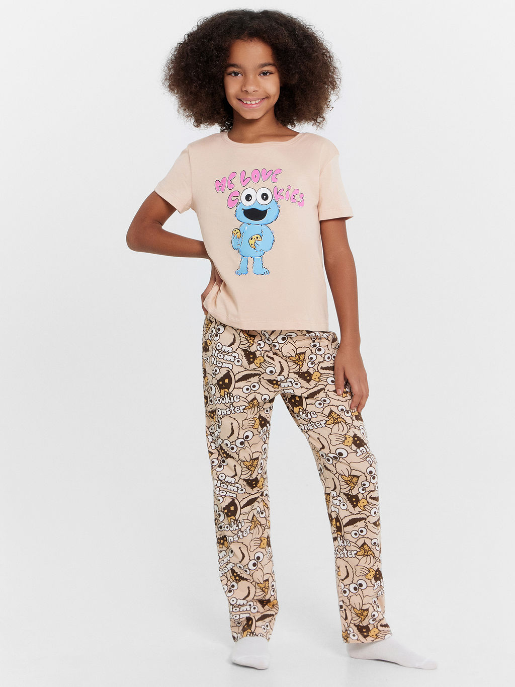 Пижама для девочек с принтом Me love cookies