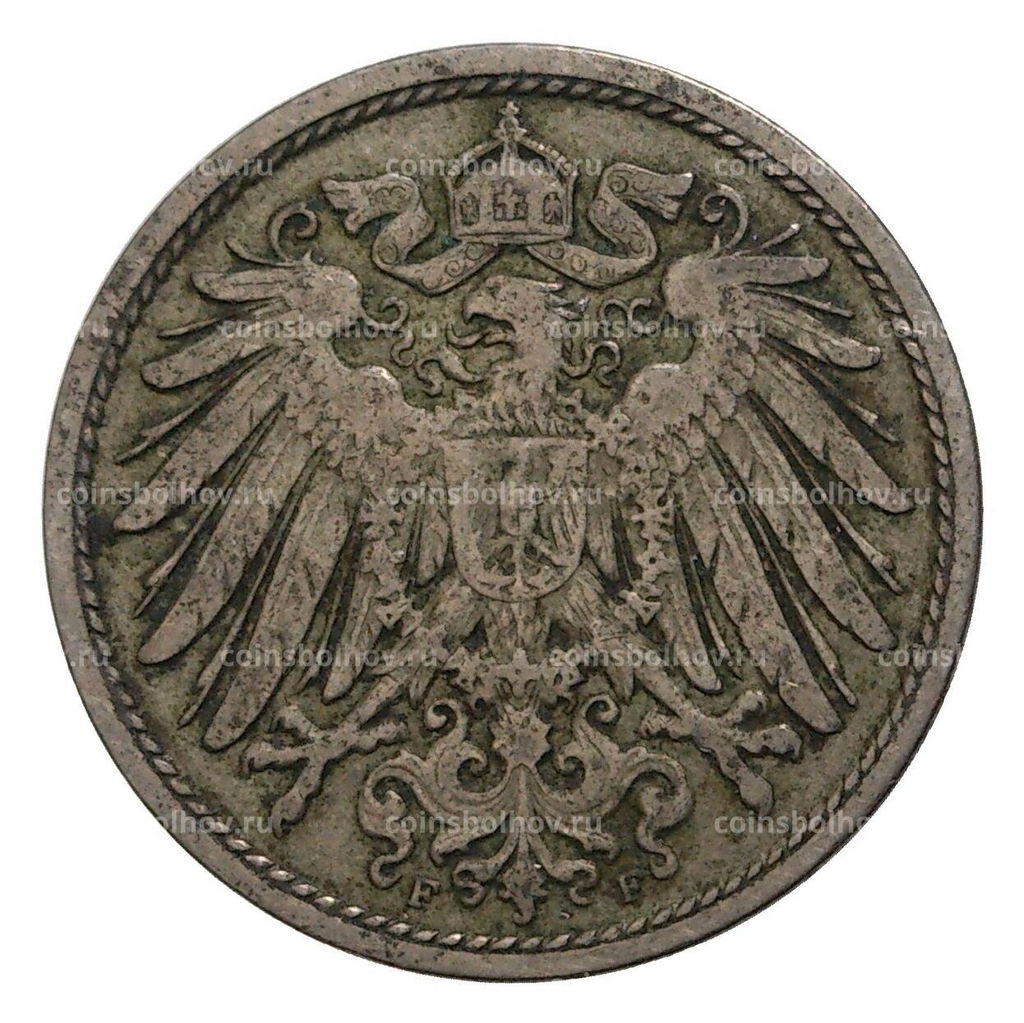 Монета 10 пфеннигов 1896 года F Германия
